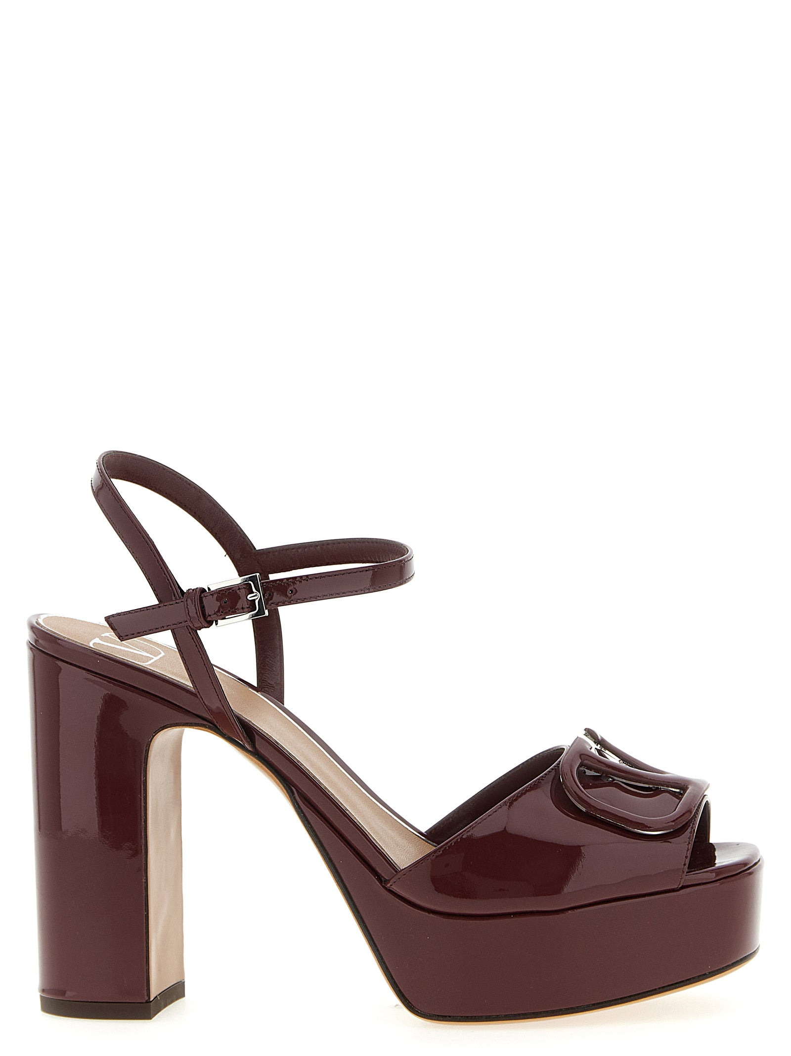 Valentino Garavani Vlogo Signature Sandals Bordeaux - 1