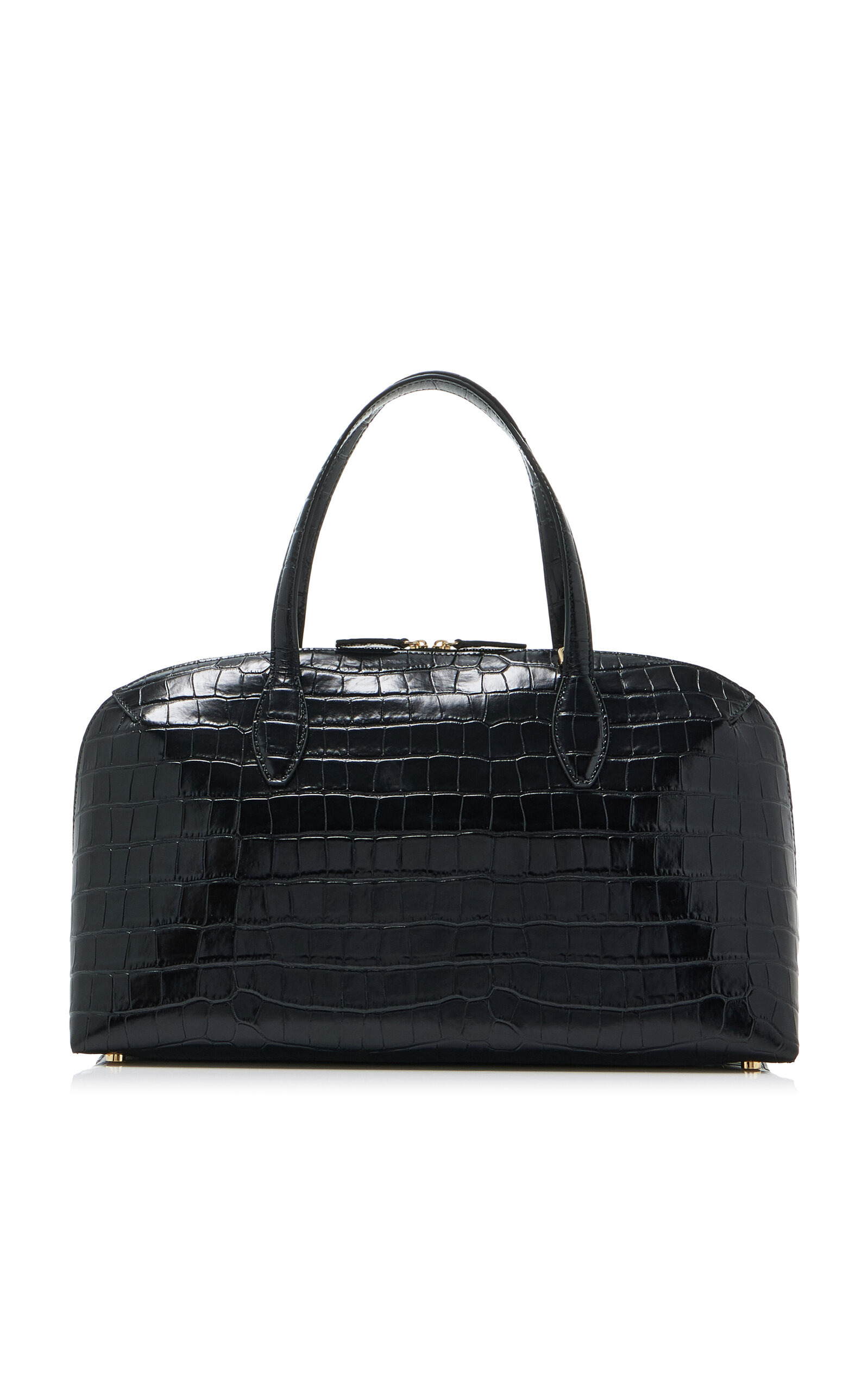 Lounge Medium Croc-Embossed Leather Tote Bag black - 4