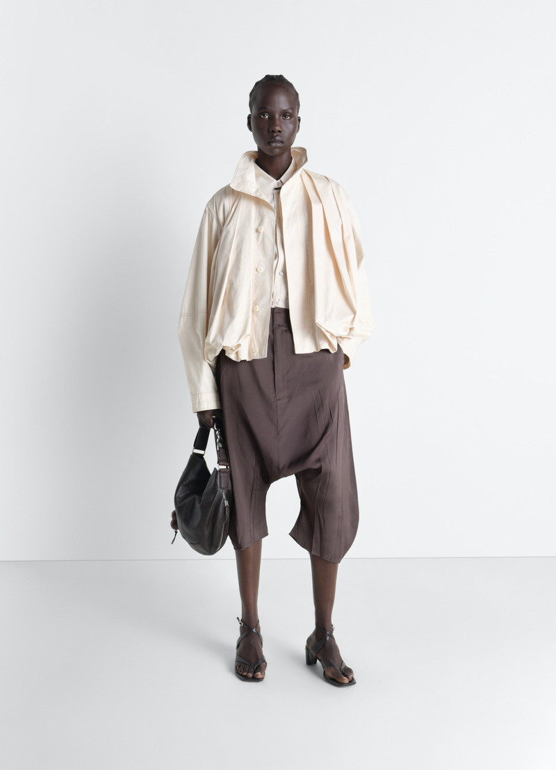Lemaire CREASED DROPPED CROTCH BERMUDAS IN POLY VISCOSE TWILL outlook