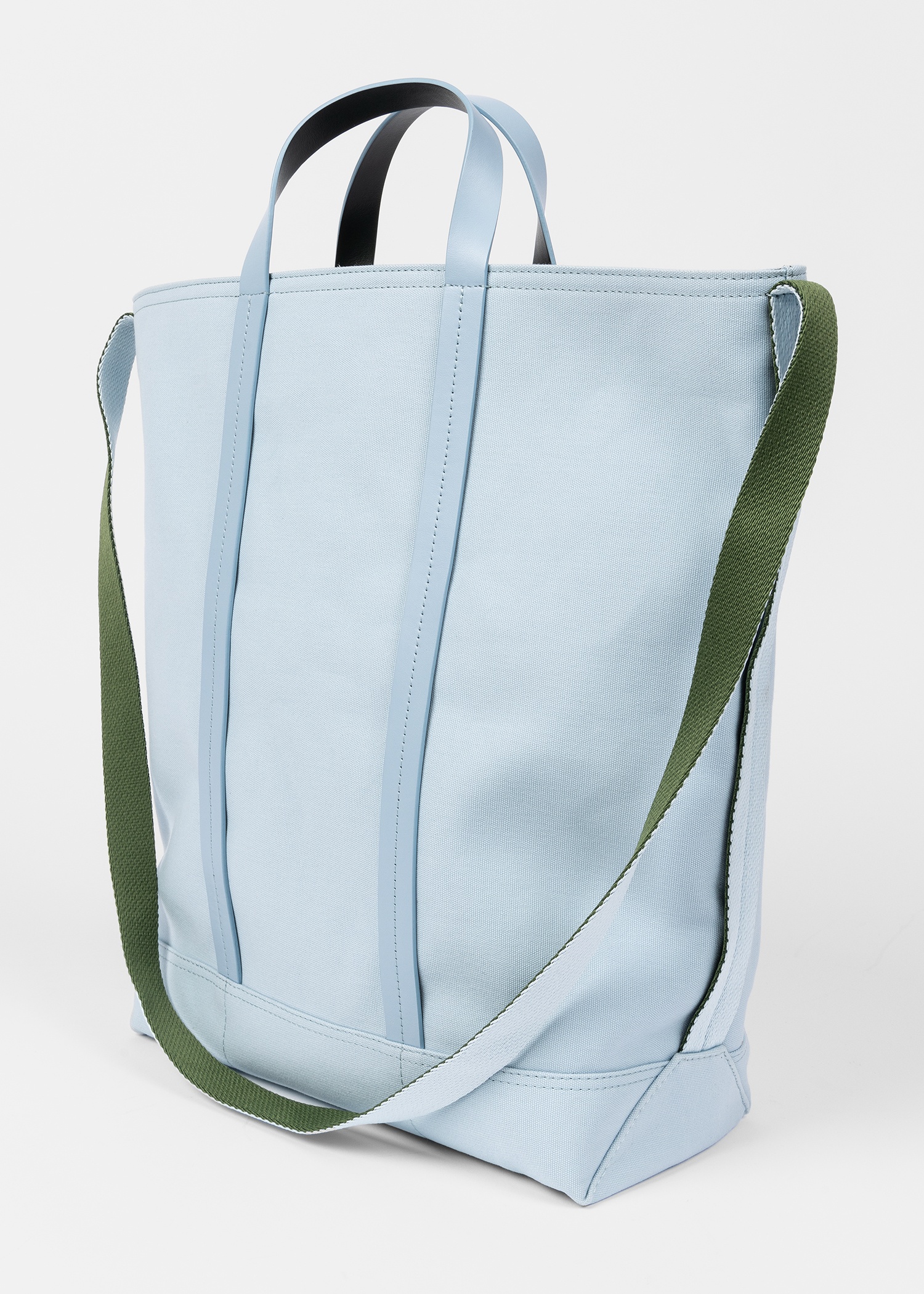 Sky Blue Canvas Reversible Tote Bag With Shoulder Strap - 3