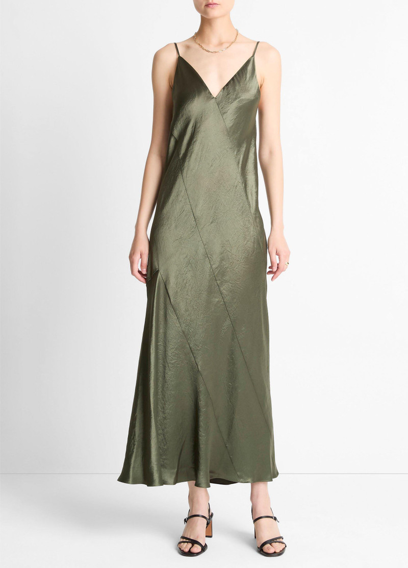 Paneled Satin Bias Slip Dress 1