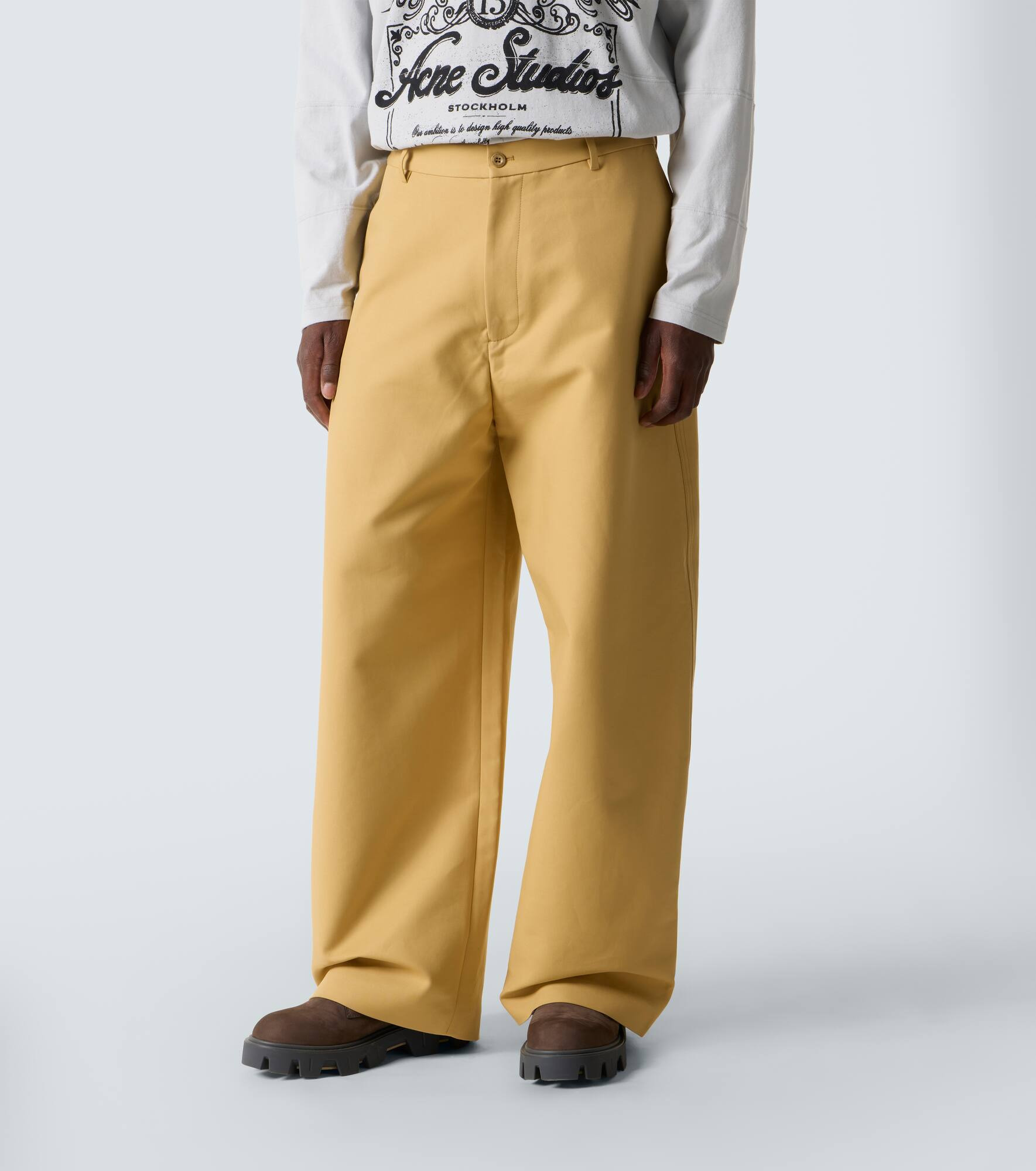 Mid-rise cotton satin wide-leg pants - 3