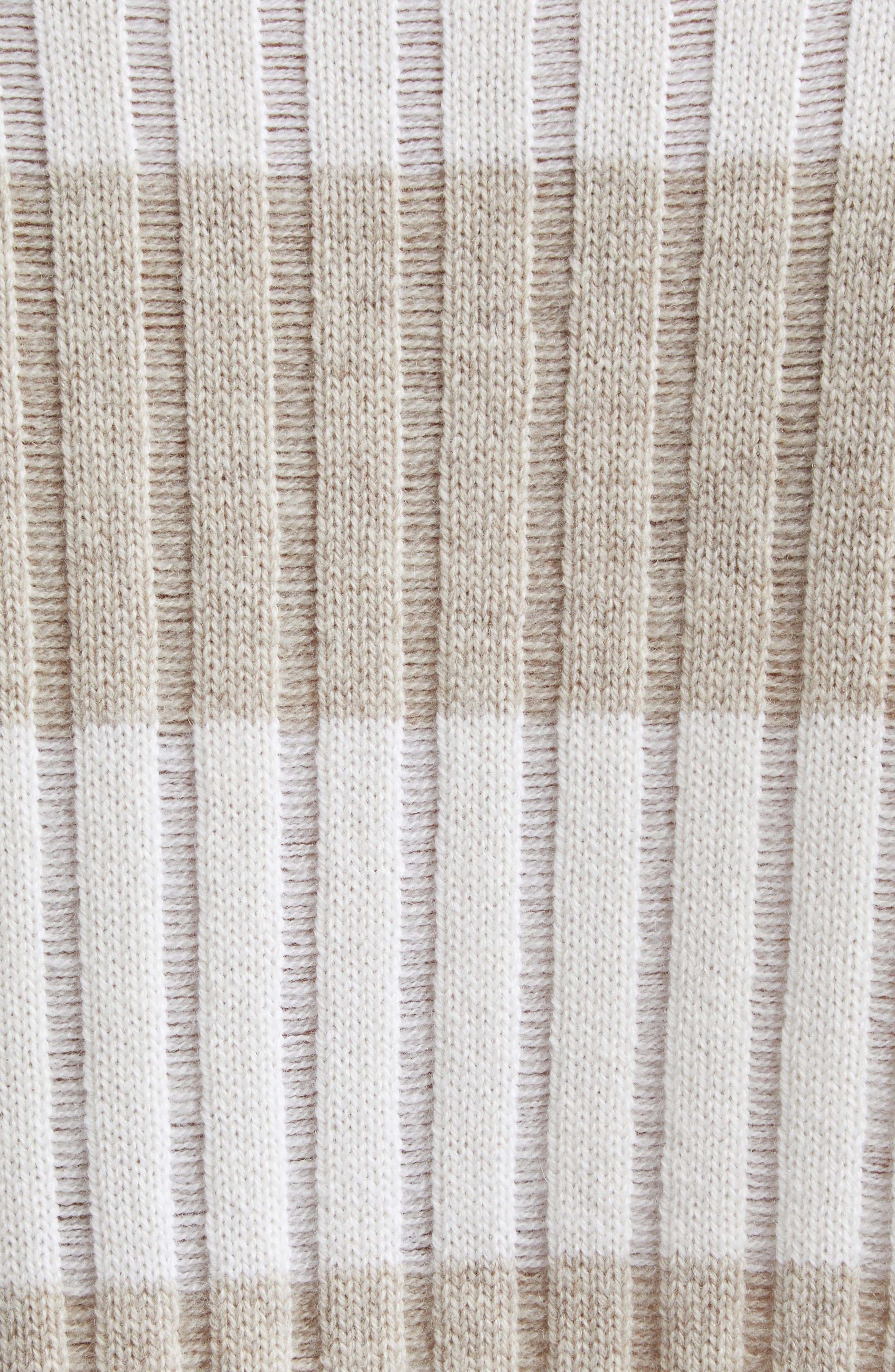 Max Mara Alfeo Stripe Rib Wool & Cashmere Crop Sweater in White at Nordstrom - 7