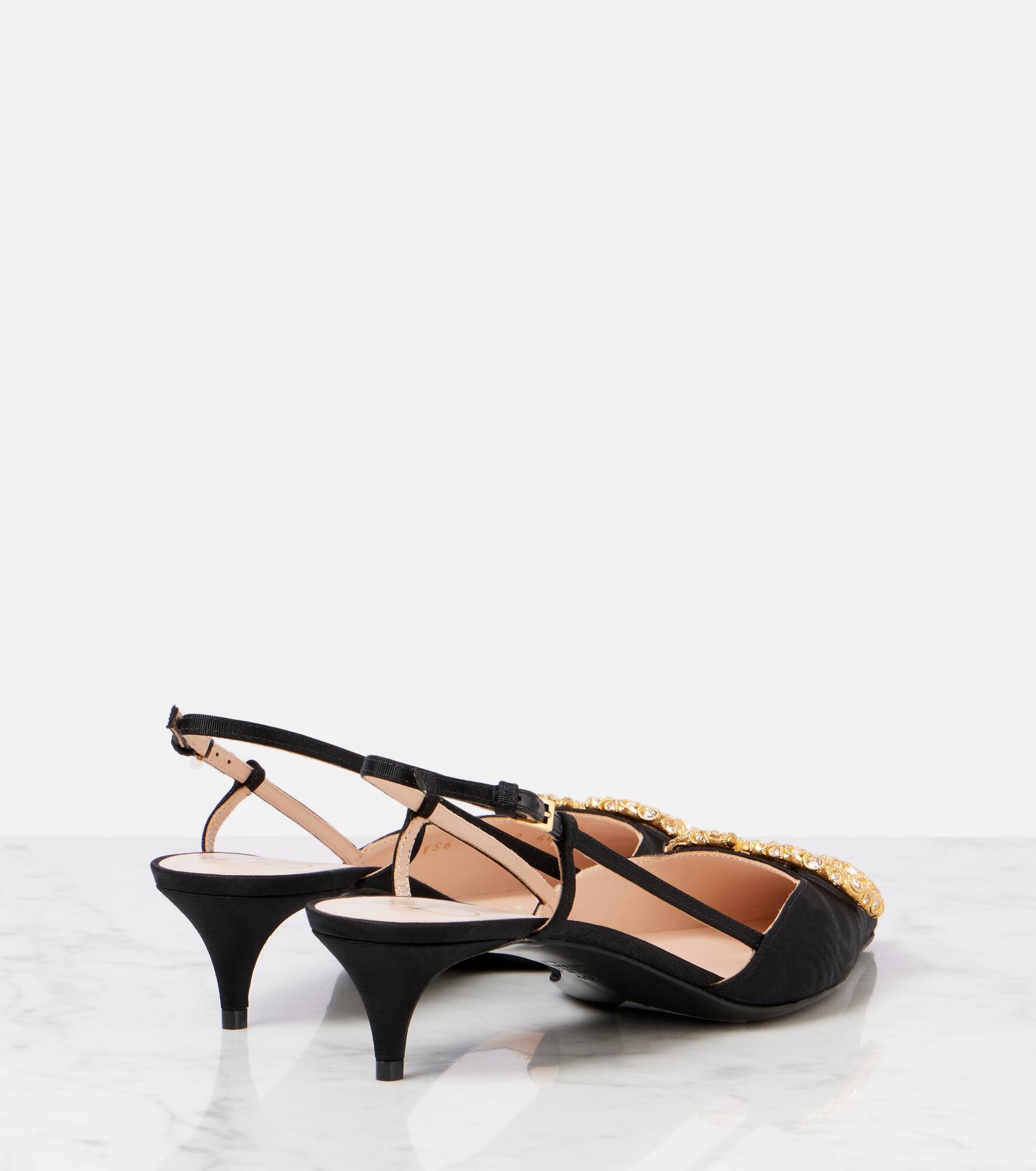 VLogo Signature 40 satin slingback pumps - 2