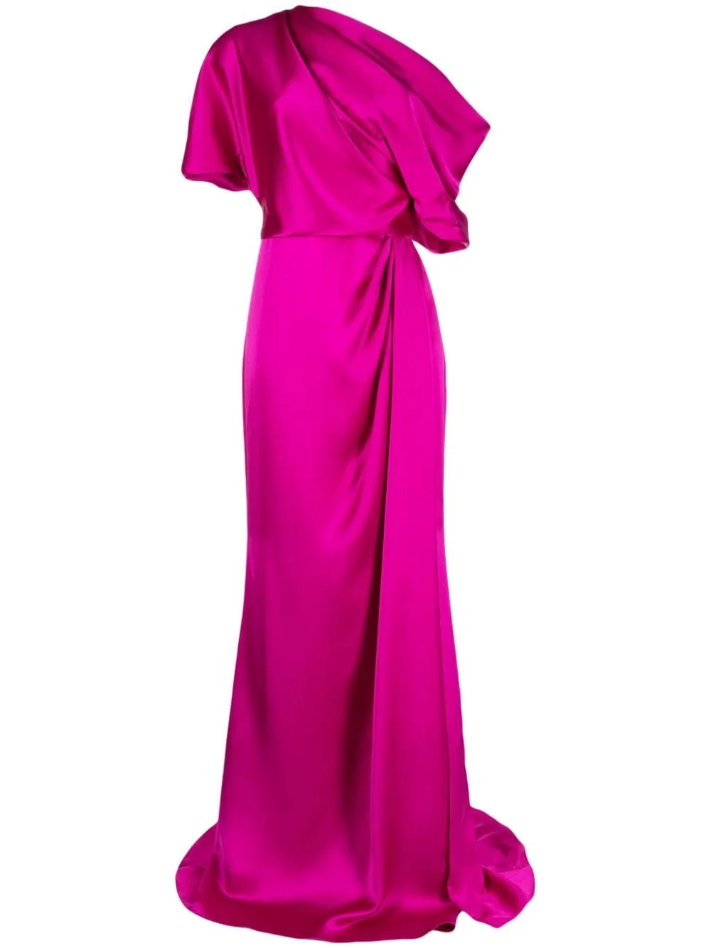 off-shoulder draped-detail gown - 1