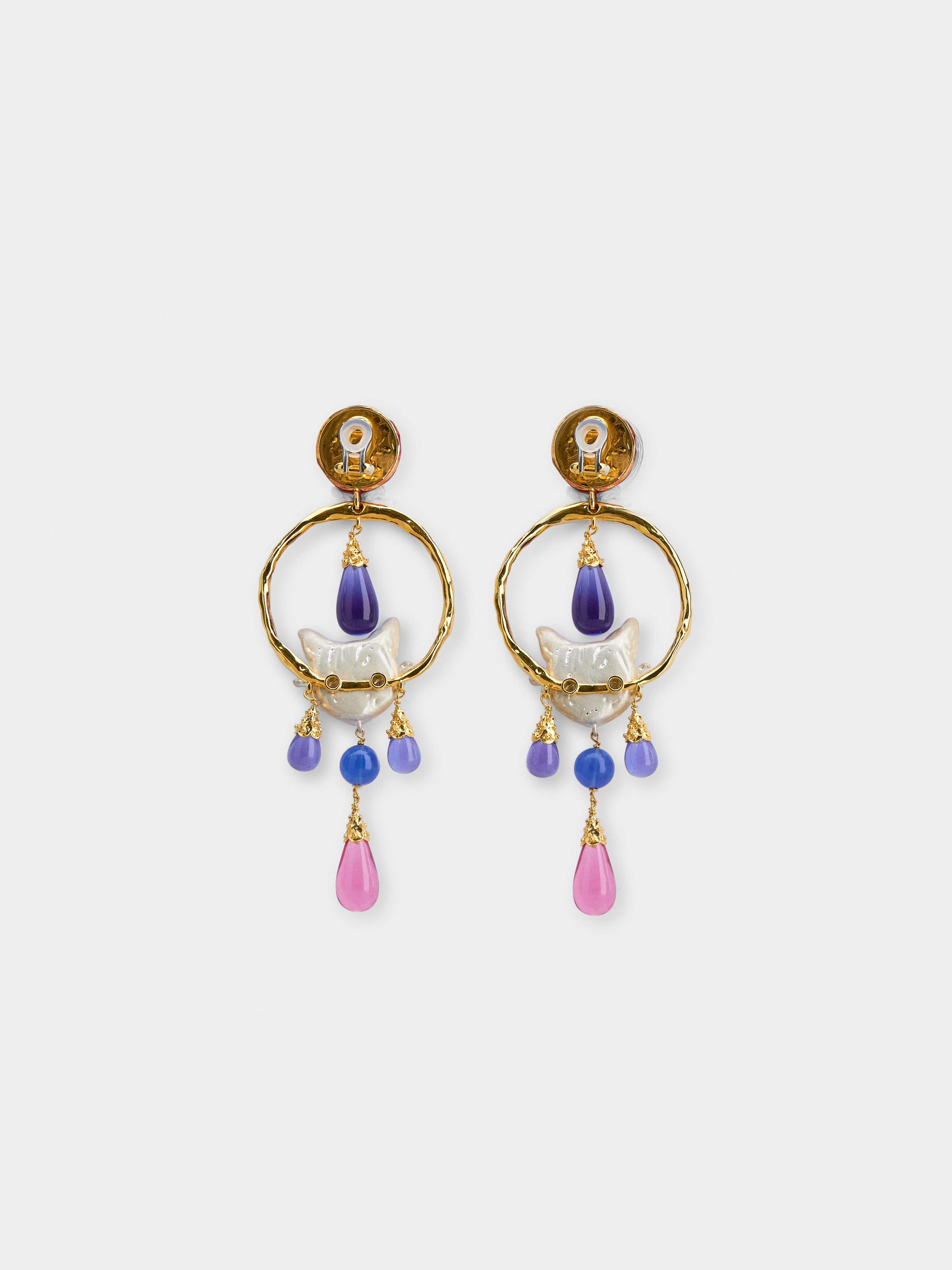 Psychedelicat Pendant Earrings in Metal - 2