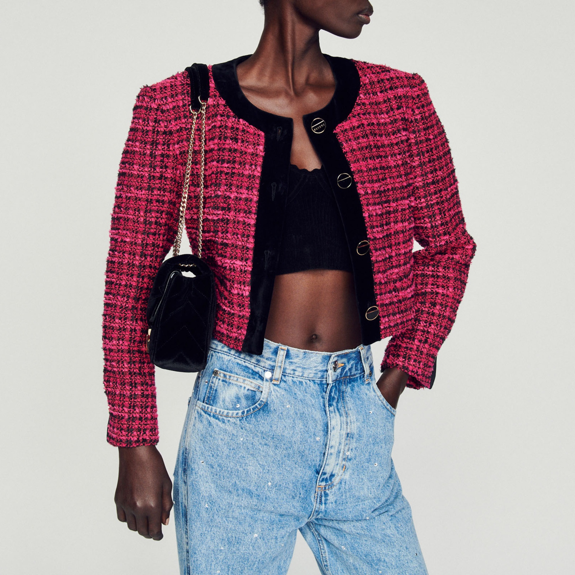 Cropped tweed jacket - 5
