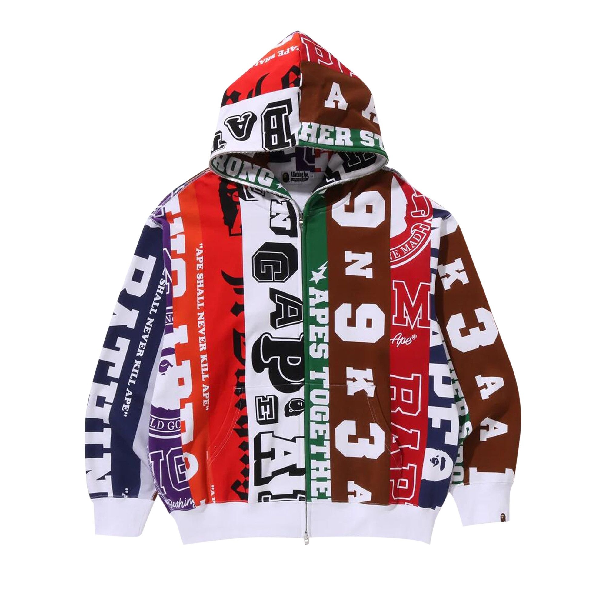 BAPE Fans Scarf Full Zip Hoodie 'Multicolor' - 1