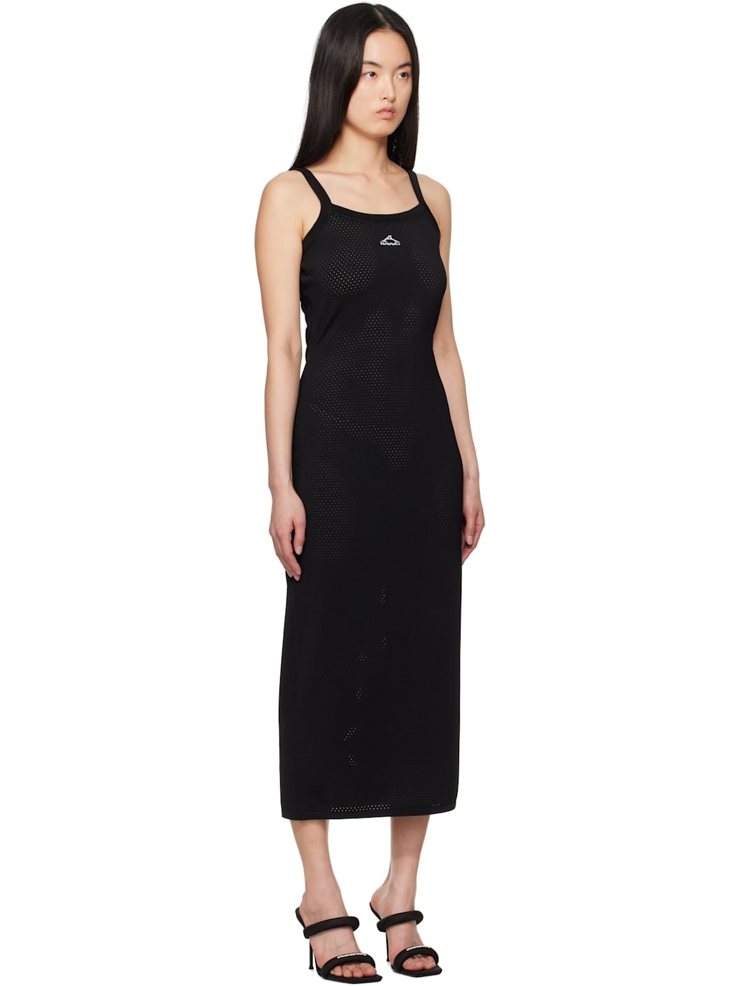 Black Cami Athletic Mesh Midi Dress - 2