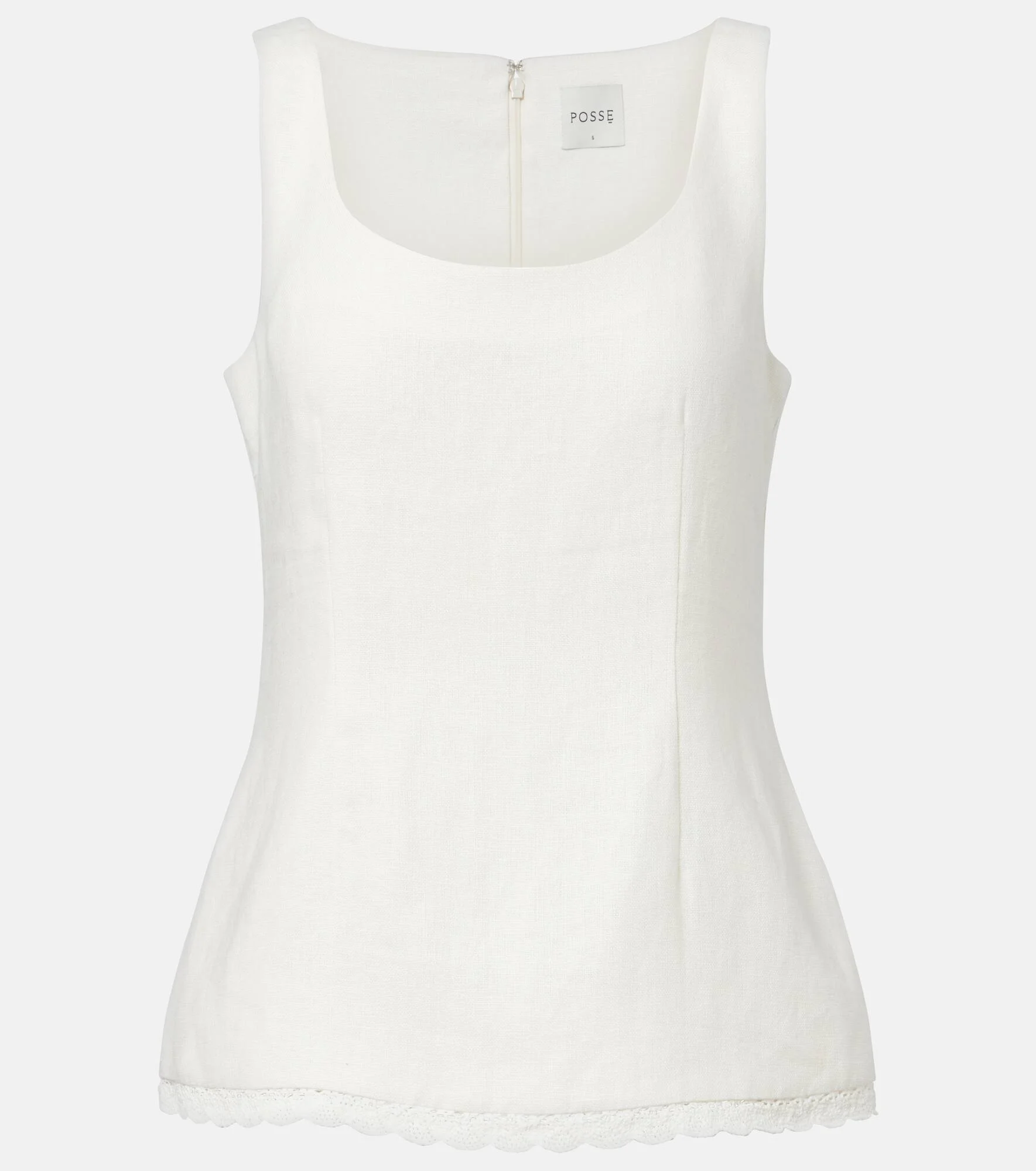 Effi scalloped linen tank top - 1