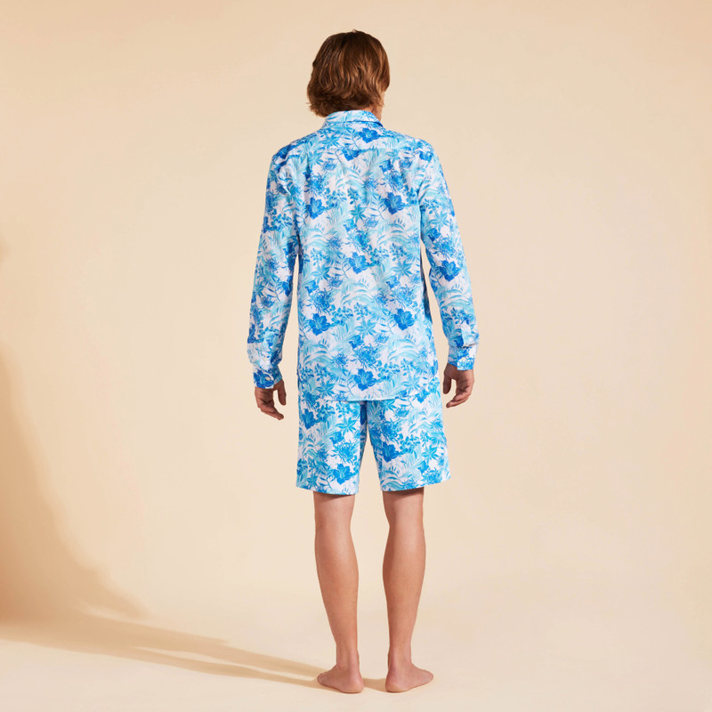 Unisex Cotton Voile Lightweight Shirt Tahiti Flowers 3