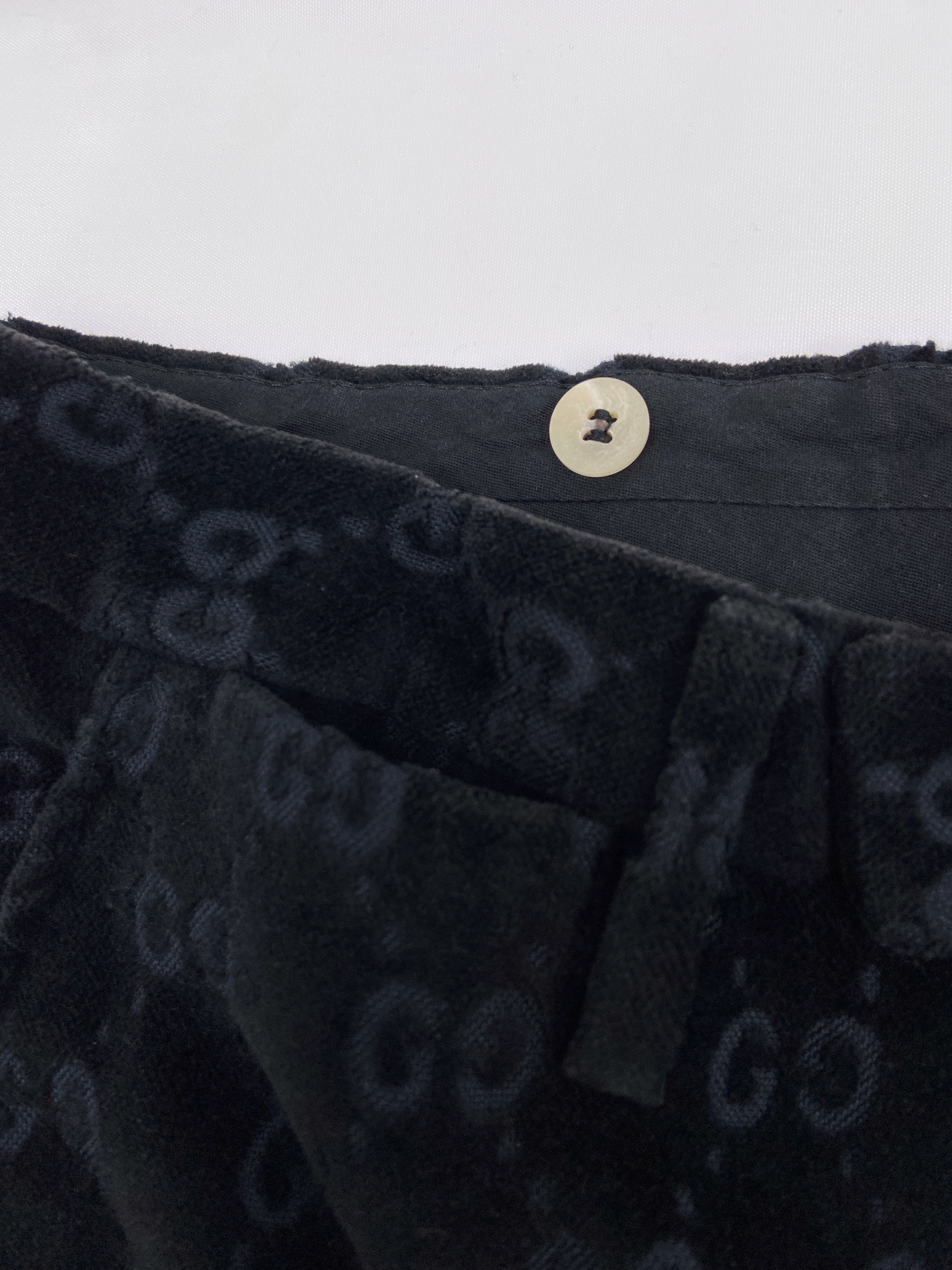 Gucci Fall 1997 Tom Ford Men’s Navy Monogram Velvet Trousers Pants 44 - 13