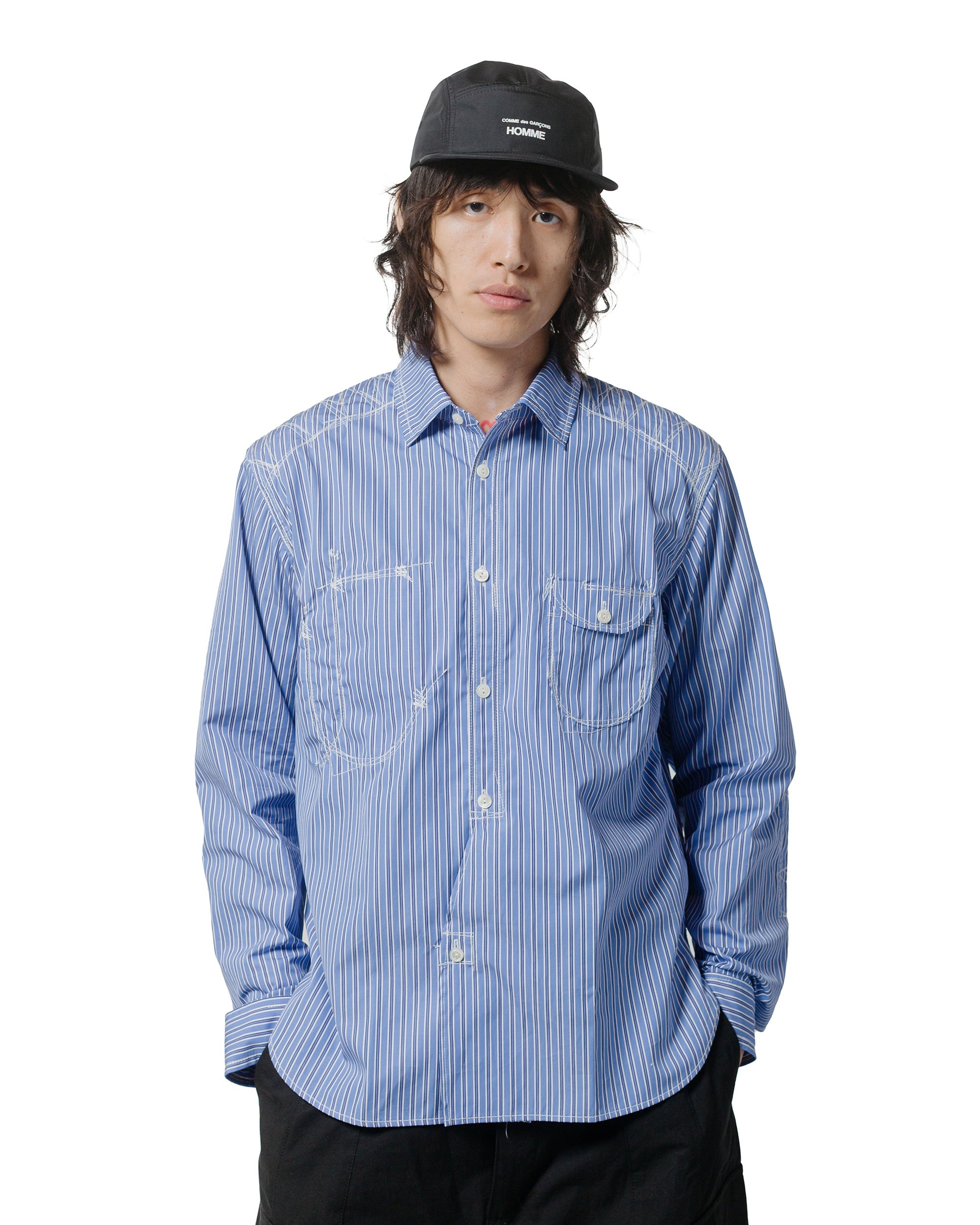 Stitch Stripe Shirt Blue - 2