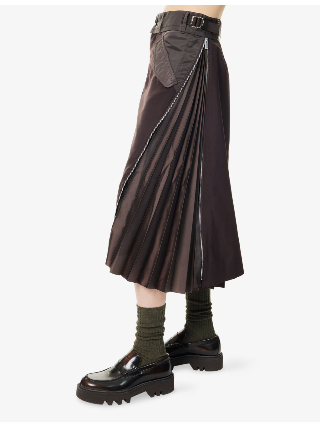 Pleated Regular-Fit Woven Midi Skirt - 5