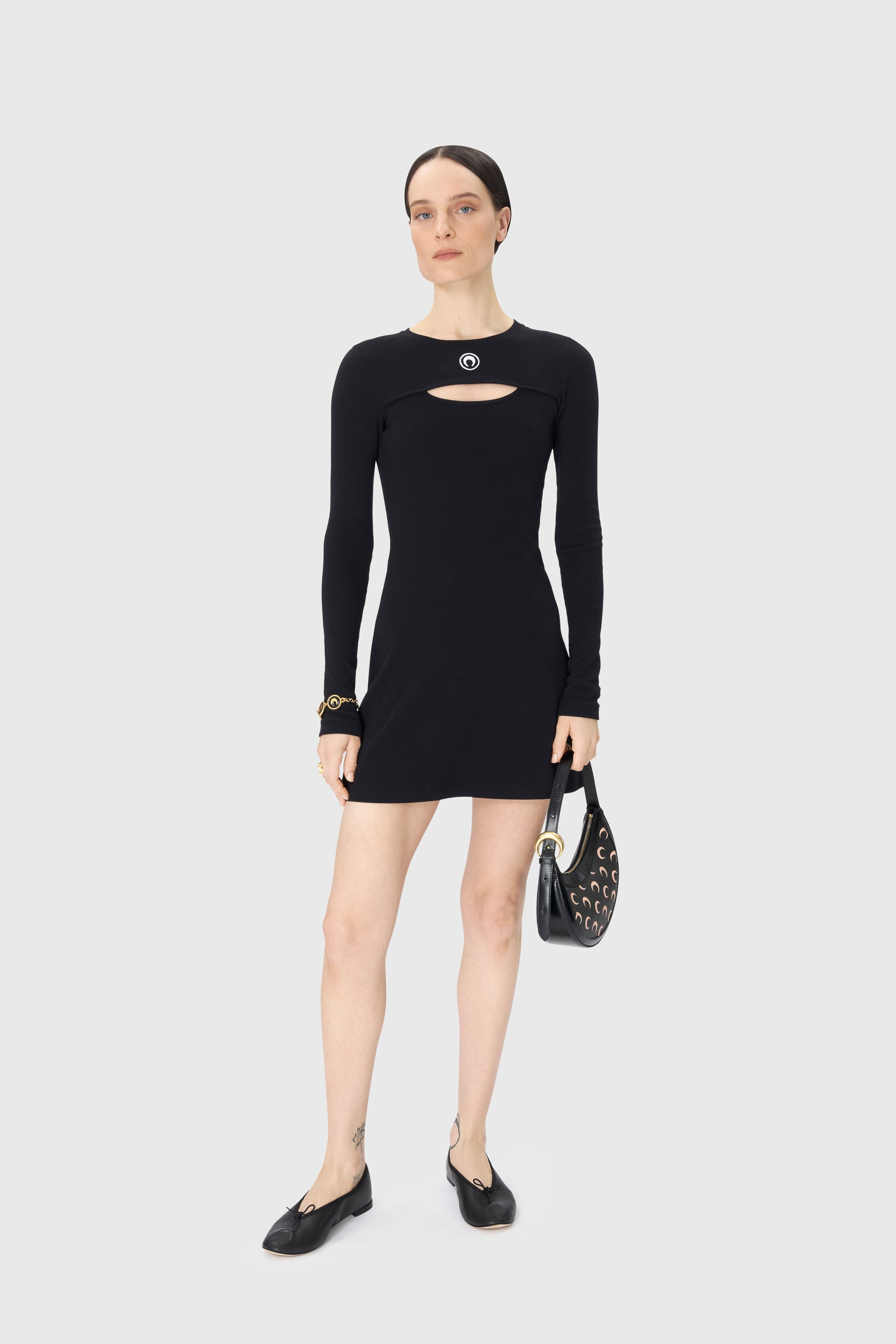 Moon Logo Ribbed Jersey Mini Dress - 2