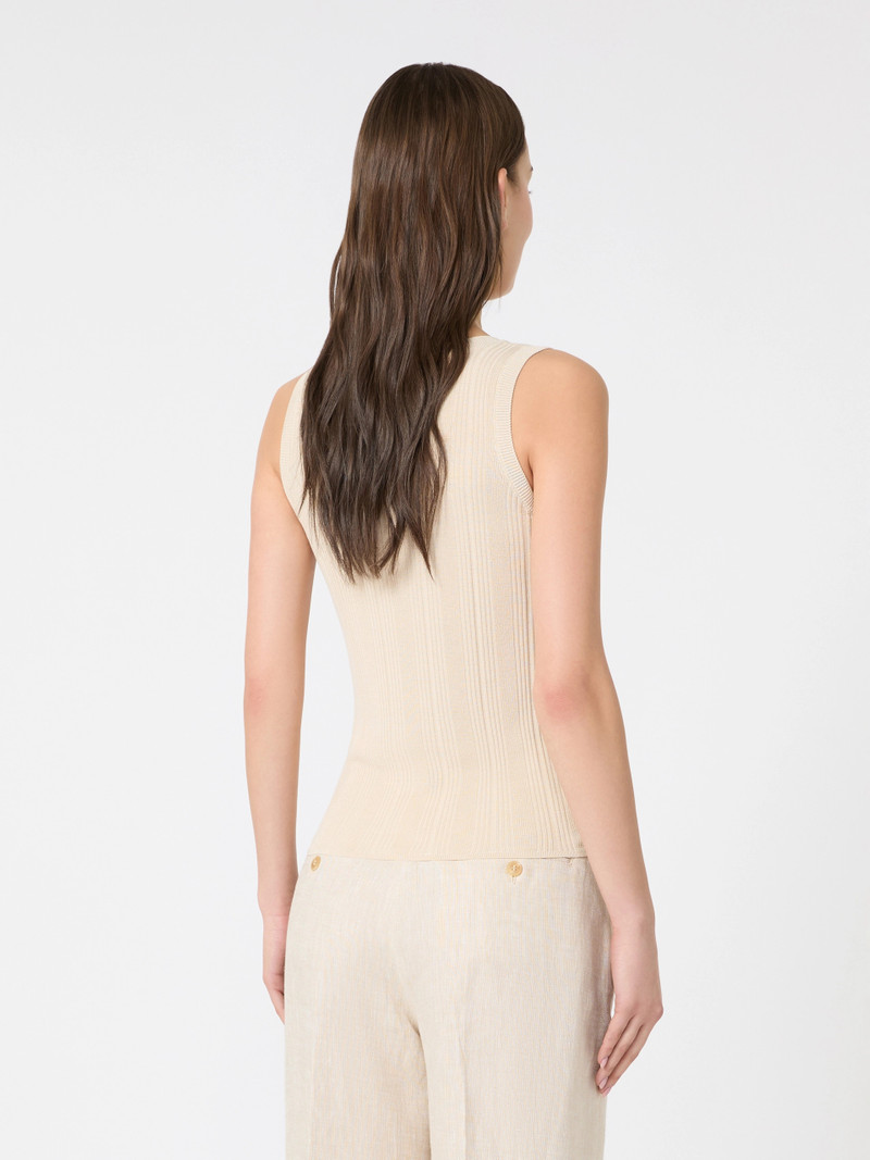 COSE Viscose yarn sleeveless jumper - BEIGE 4