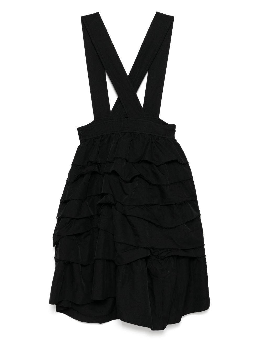 raw edge pinafore dress - 2
