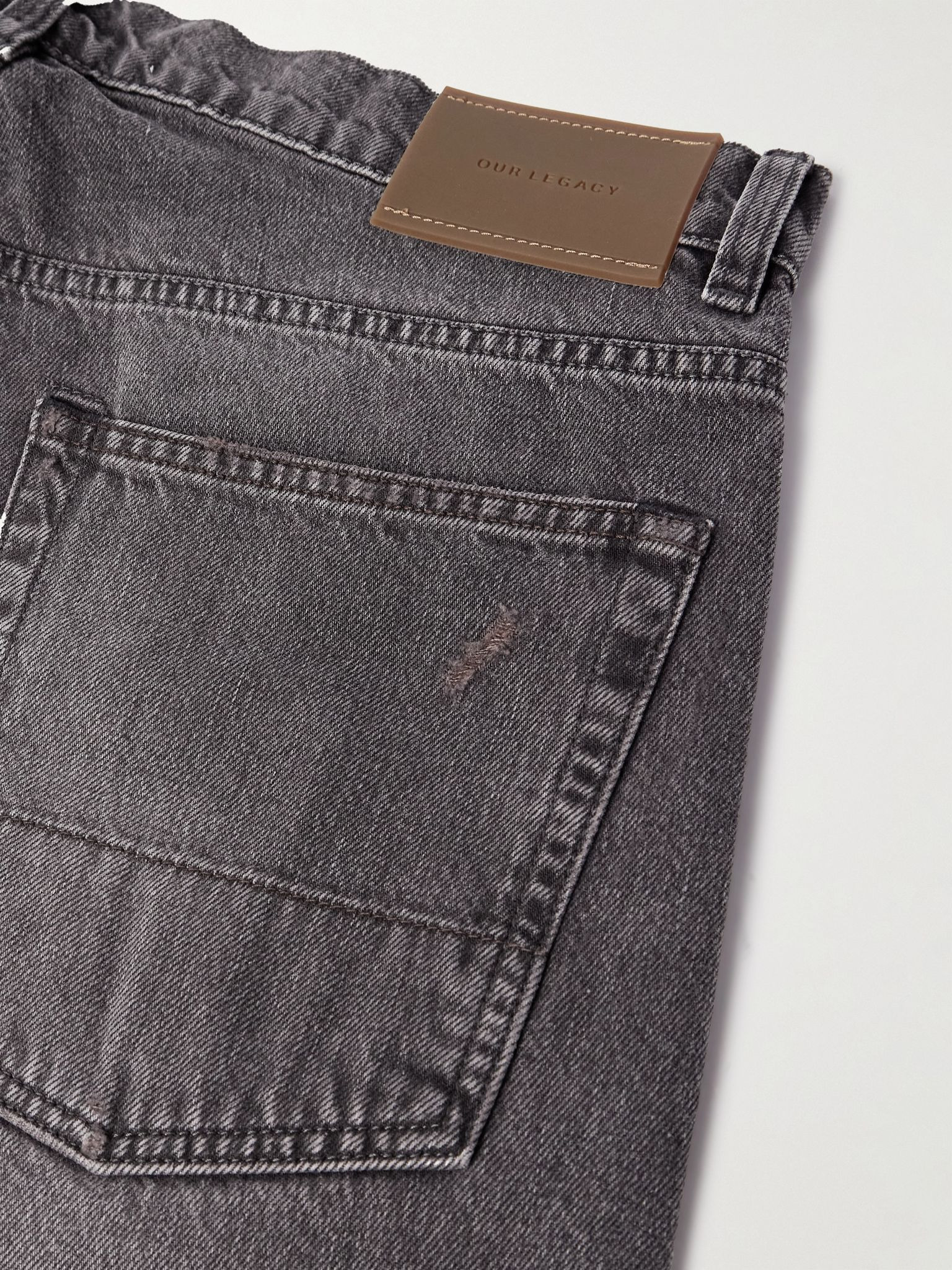 Third Cut Straight-Leg Distressed Jeans Gray - 6