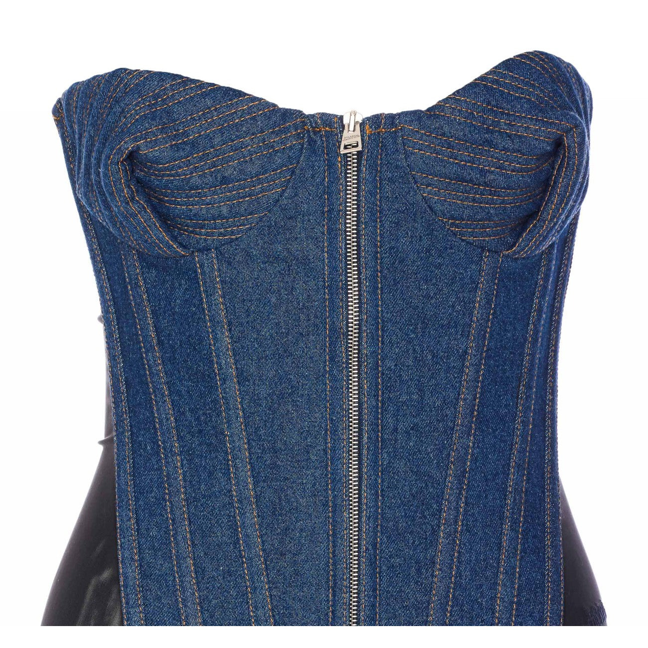 Jean Paul Gaultier Women The Bi-Material Denim Corset - 4