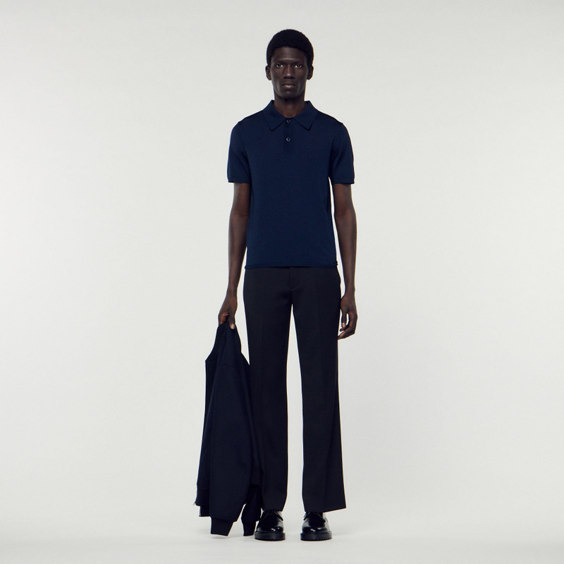 Sandro SHORT-SLEEVE KNITTED POLO SHIRT outlook