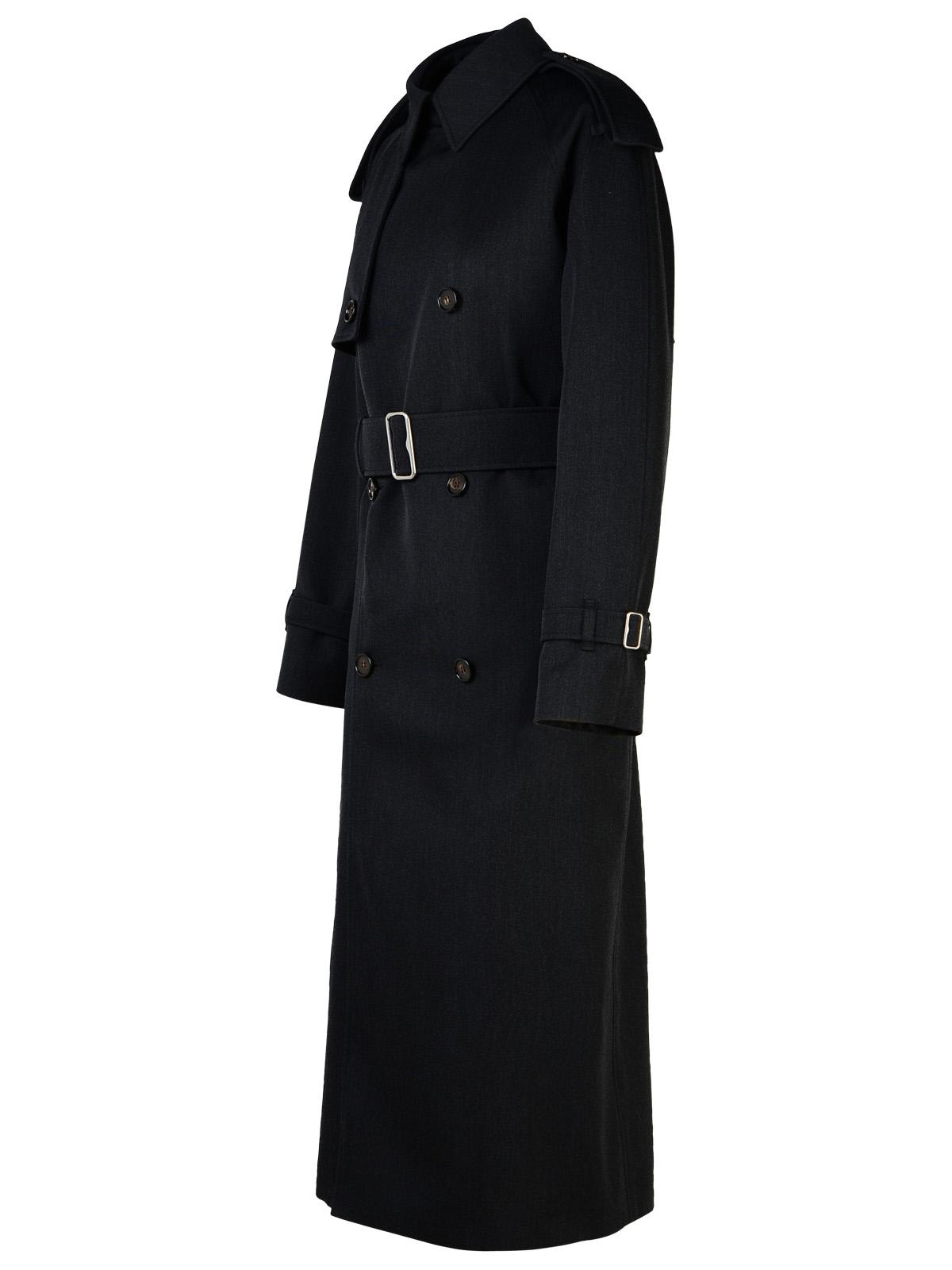 Burberry Grey Wool Long Trench Coat Woman - 2