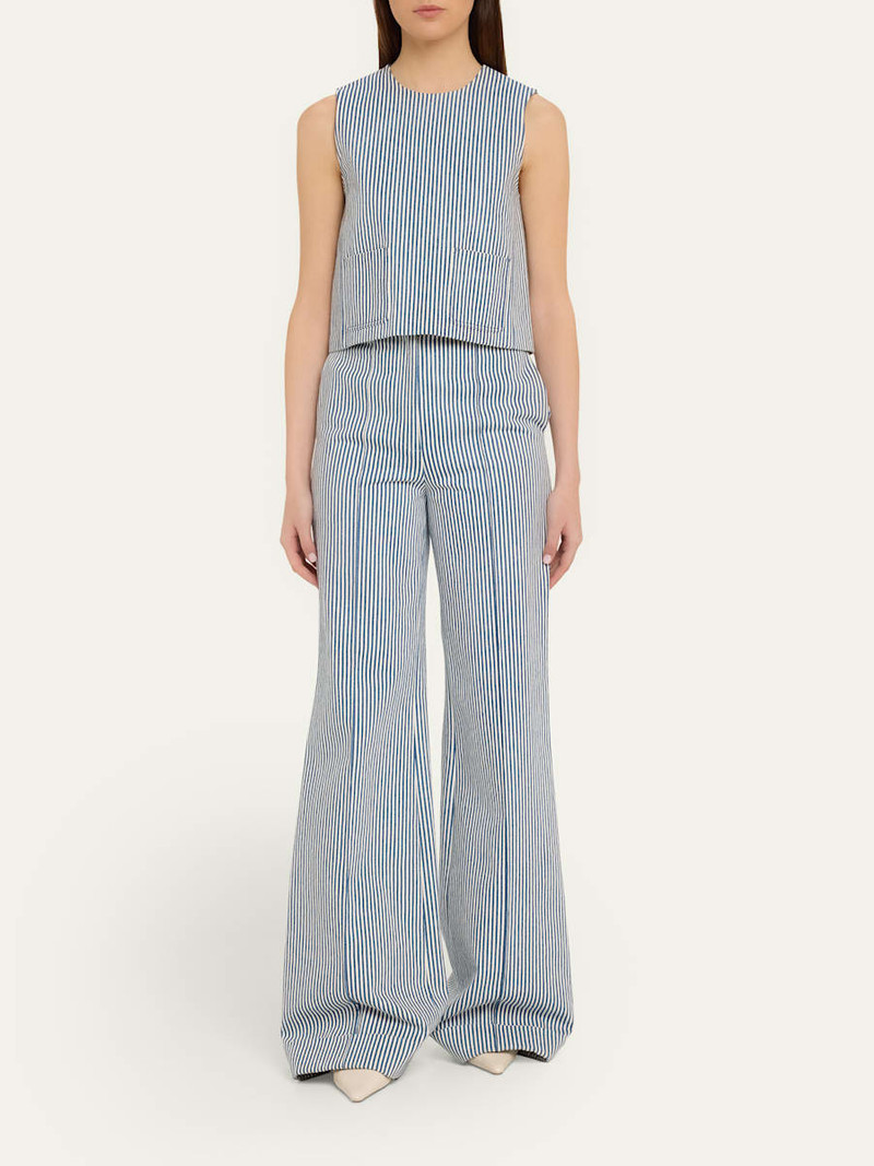 ADAM LIPPES Ludlow Striped Twill Sleeveless Top outlook