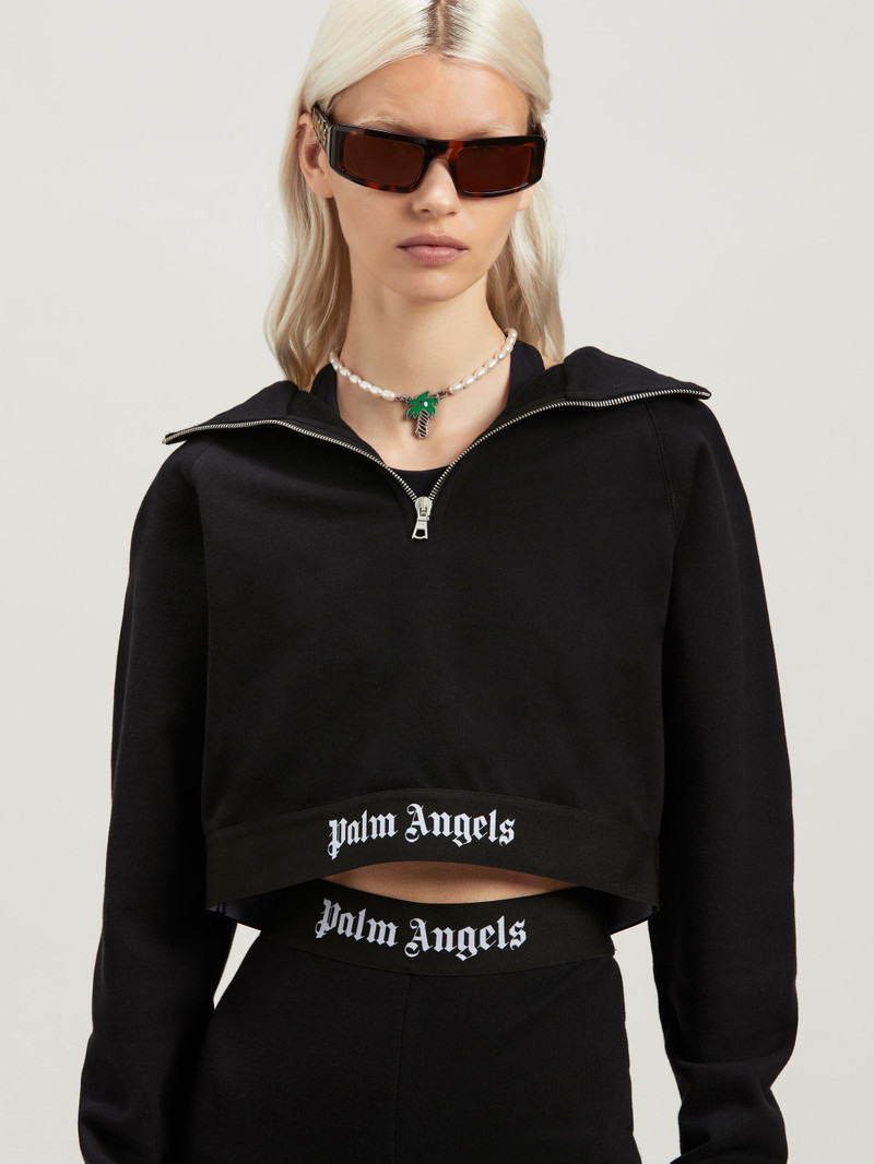 Logo Tape Zipped Hoodie 6