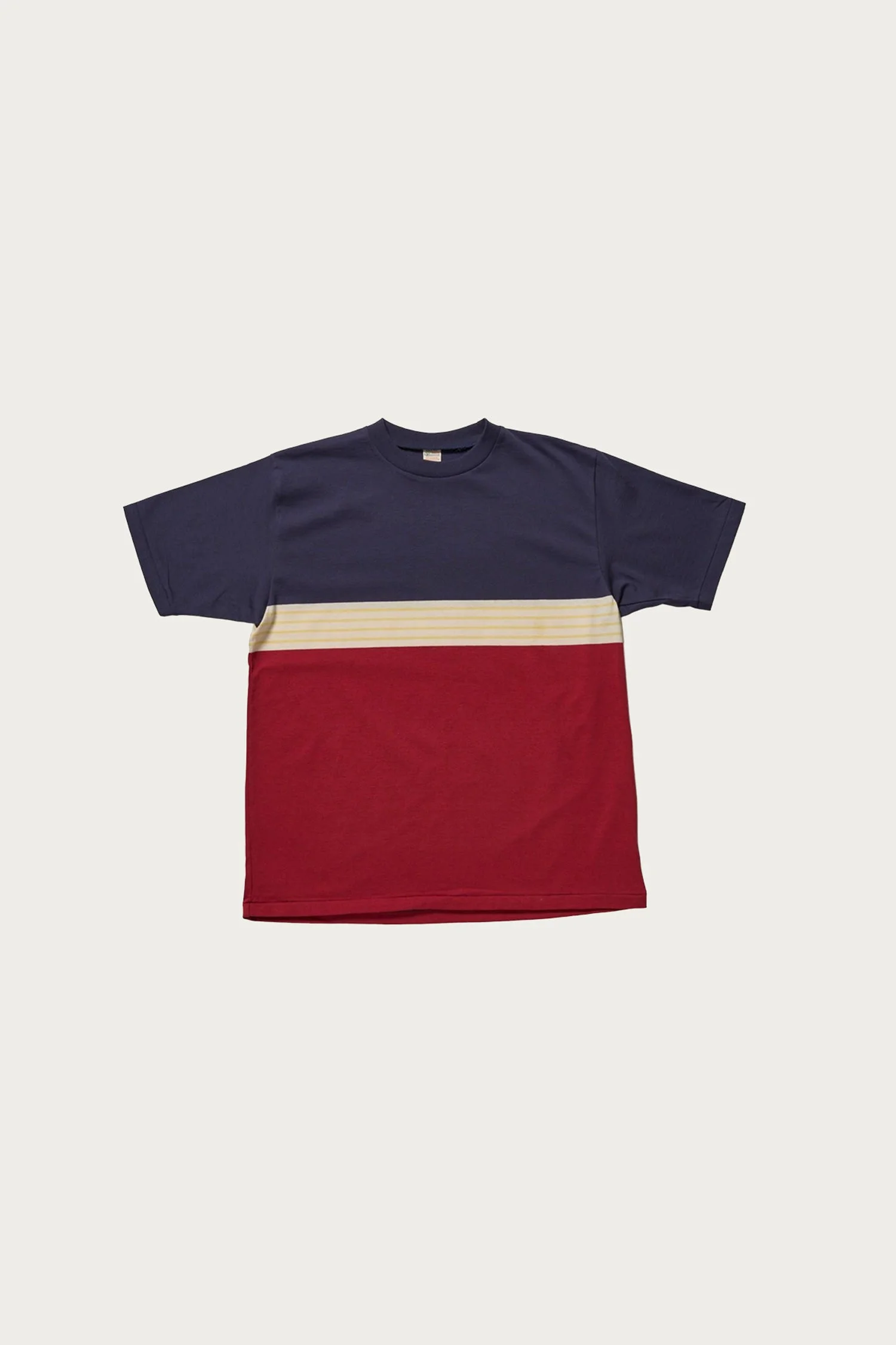 4112 Panel Border T-Shirt - Navy/Bordeaux - 1