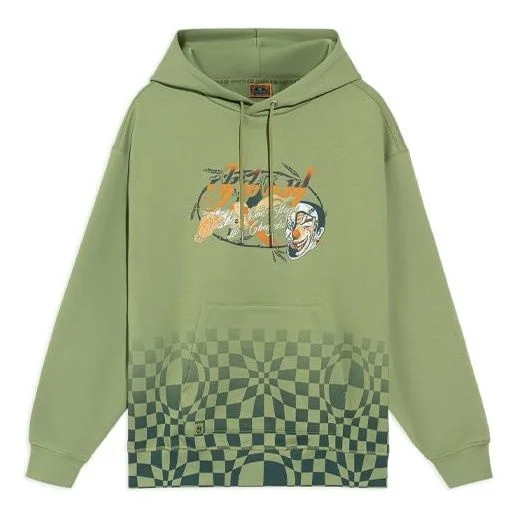 Li-Ning BAD FIVE Sports Basketball Series Grid Printing Hoodie 'Green' AWDRH63-2 - 1