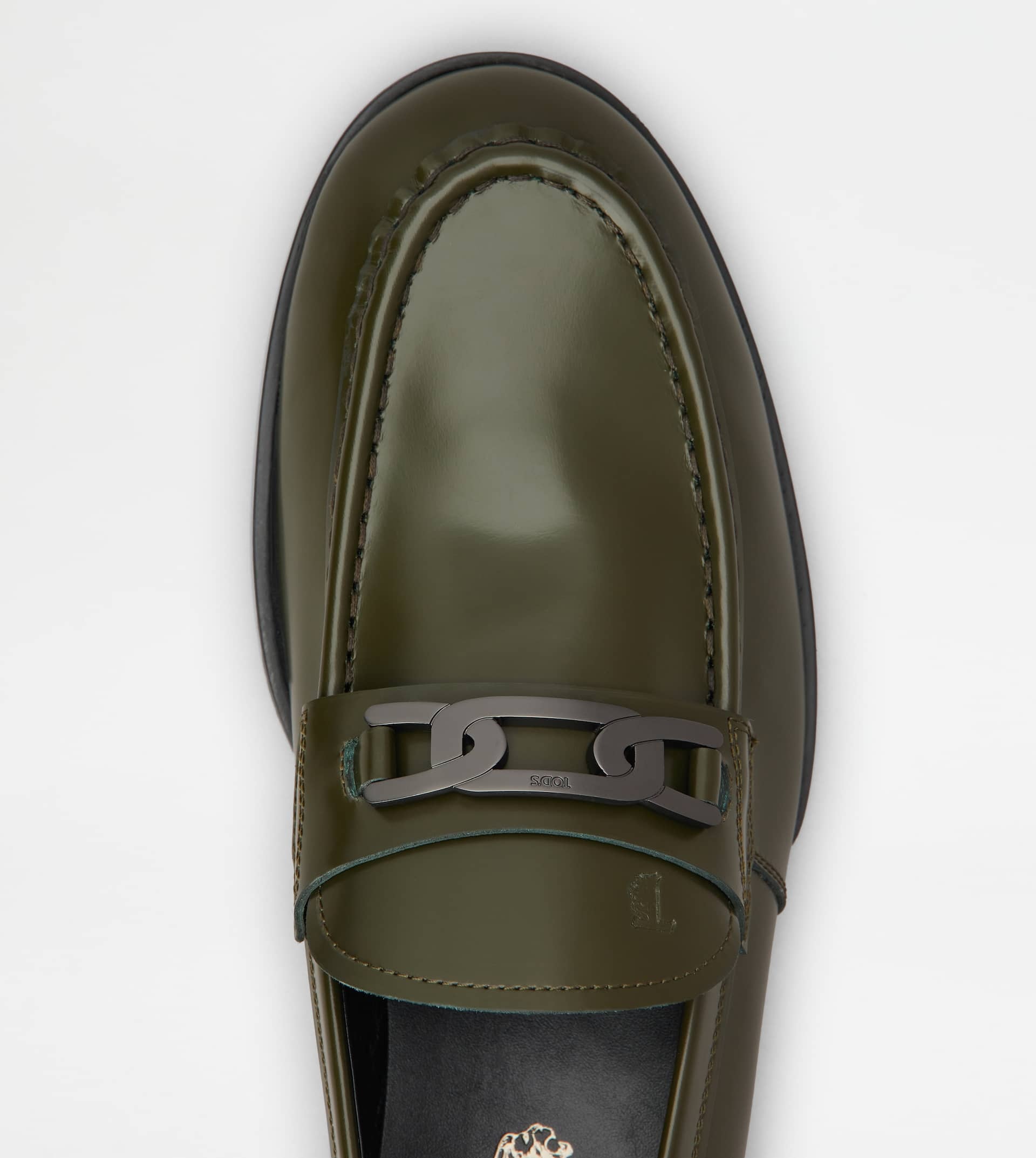 KATE LOAFERS IN LEATHER - GREEN - 4
