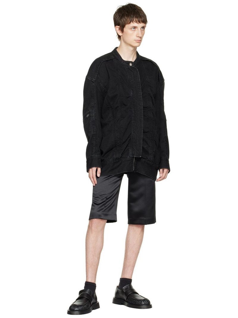 We11done Black Bomber Denim Jacket outlook