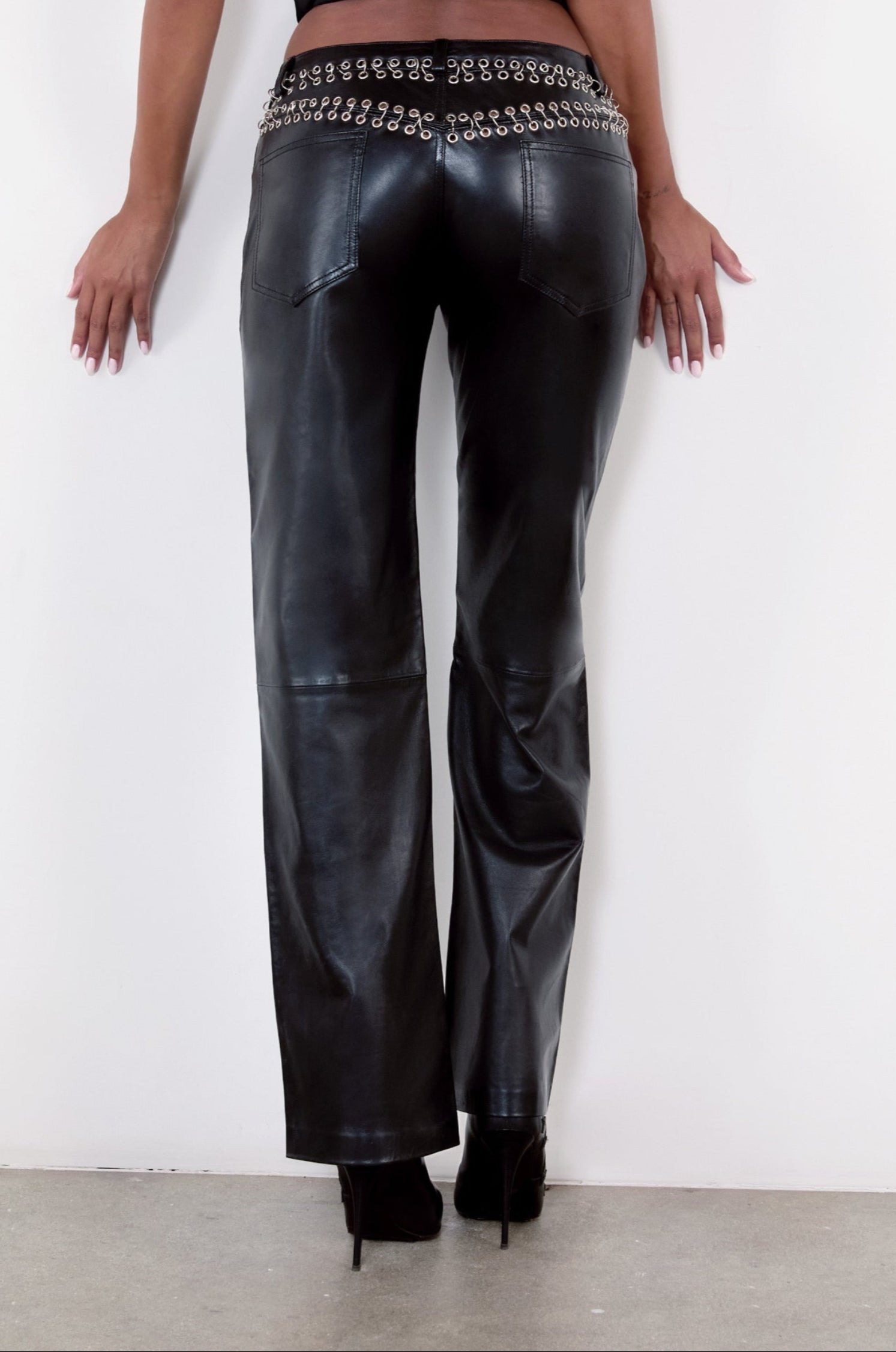 JOSEPHINA PANT - BLACK LEATHER - 4