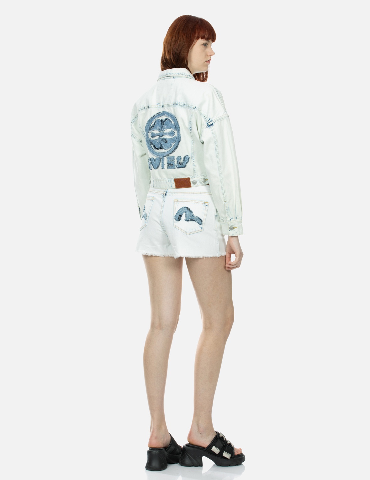 KAMON AND LOGO APPLIQUÉ FASHION FIT DENIM JACKET - 3