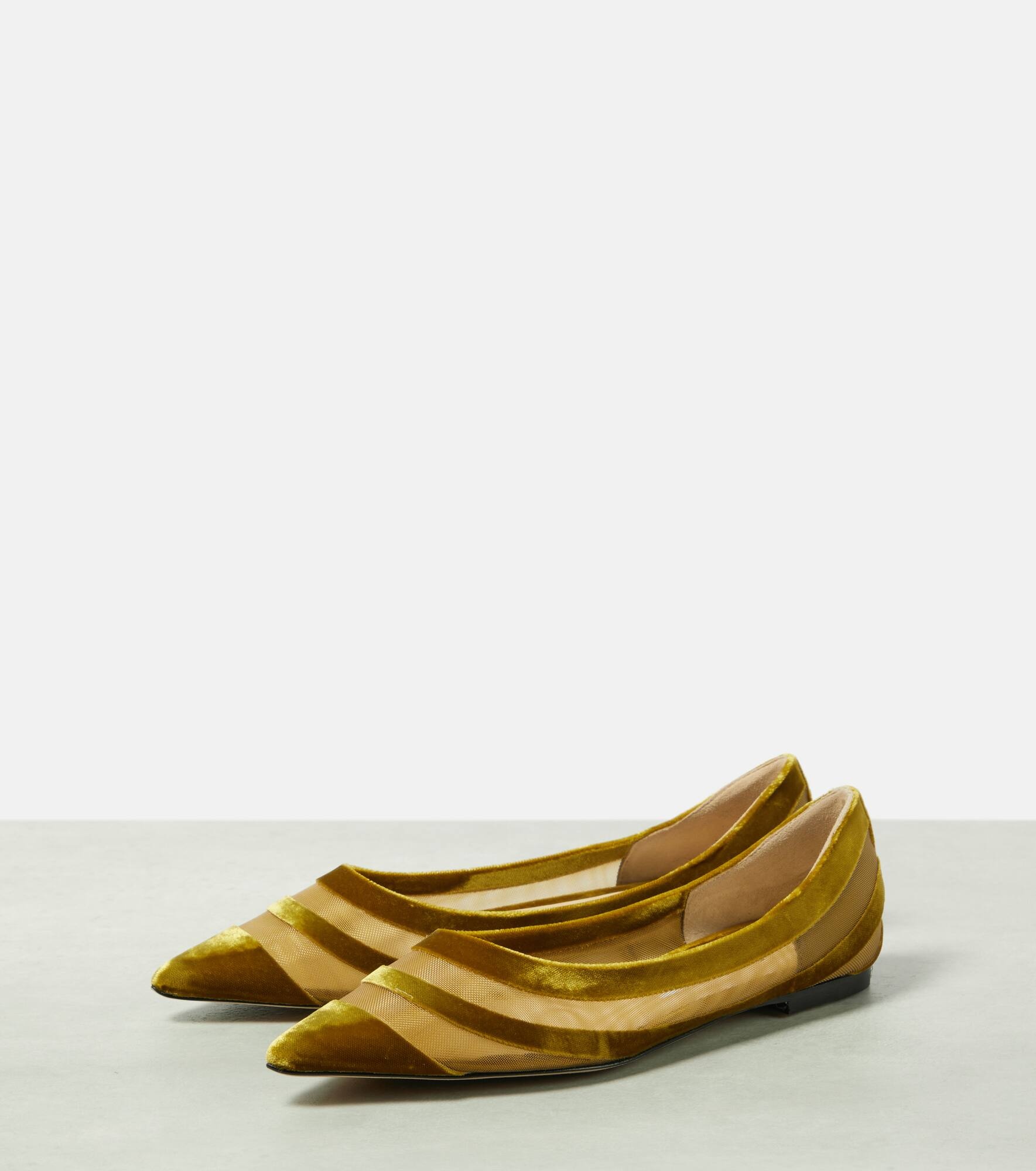 Love velvet-trimmed ballet flats - 5