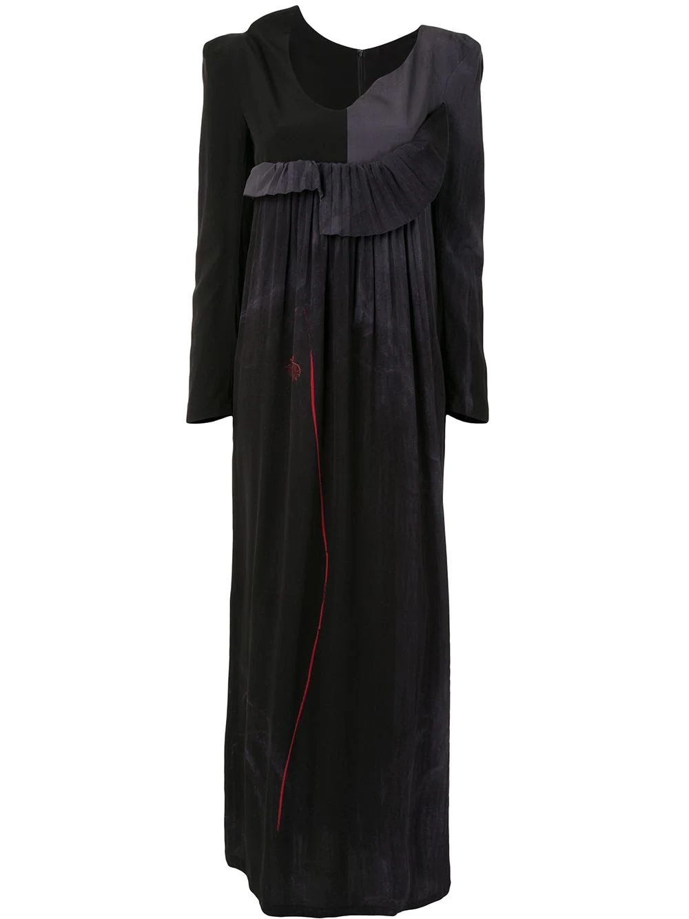 two-tone silk maxi dress - 1