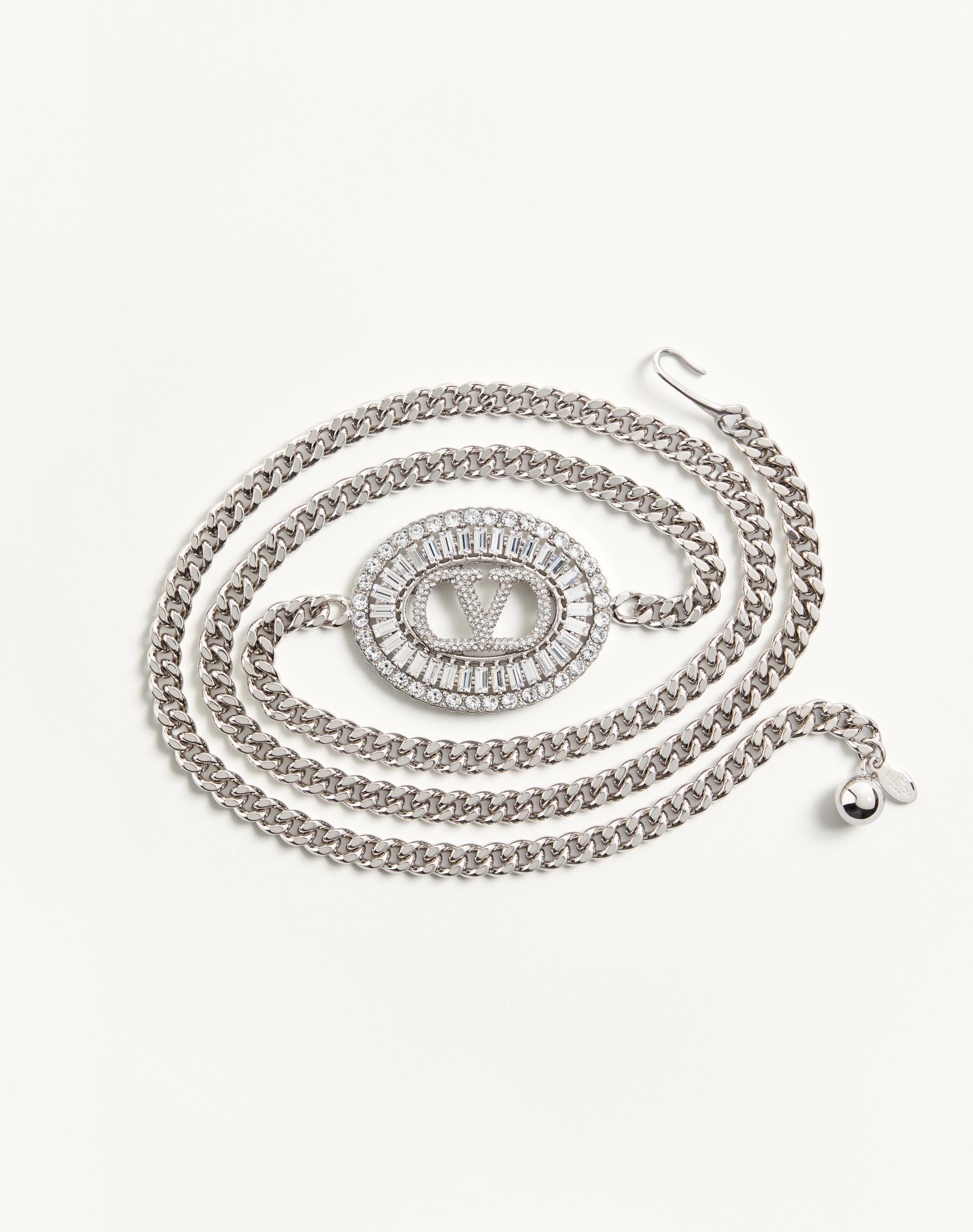 VLOGO SIGNATURE CHAIN BELT WITH CRYSTALS - 2