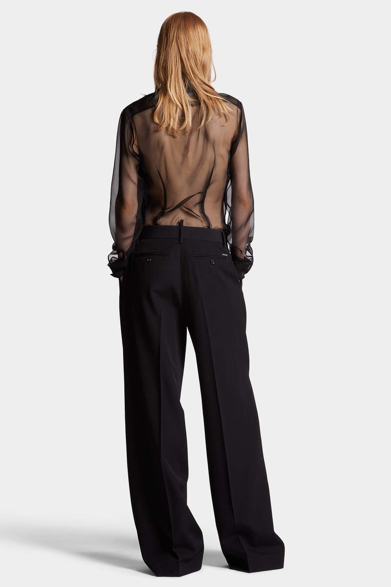 STRETCH WORSTED WOOL GIANT TROUSERS - 4