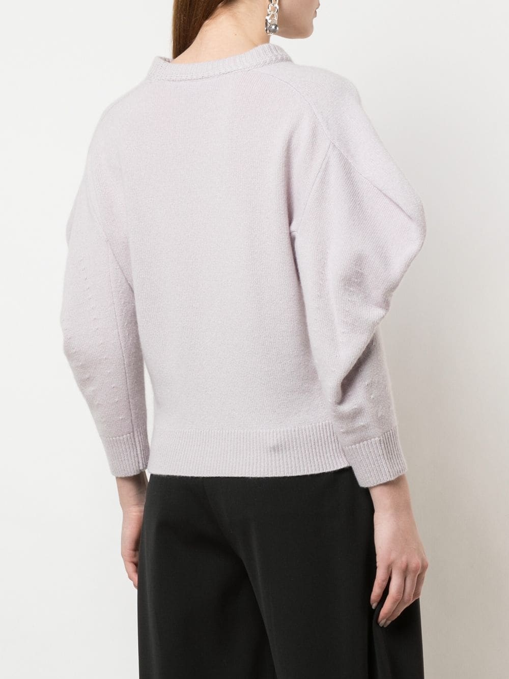 draped sleeve knitted jumper - 4