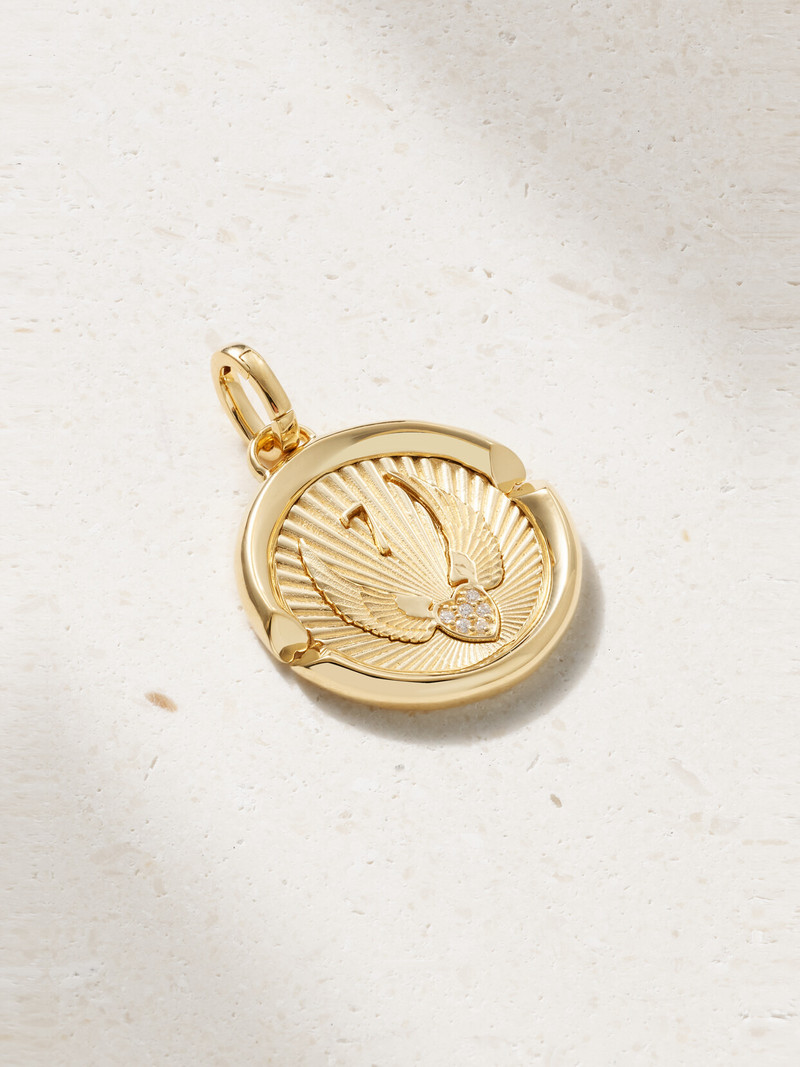 Beloved, With Wings We Fly 18-karat Gold Diamond Pendant 1