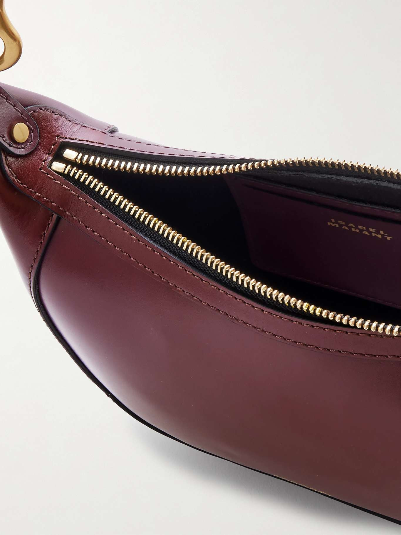 Oskan Moon studded leather shoulder bag Chocolate - 5