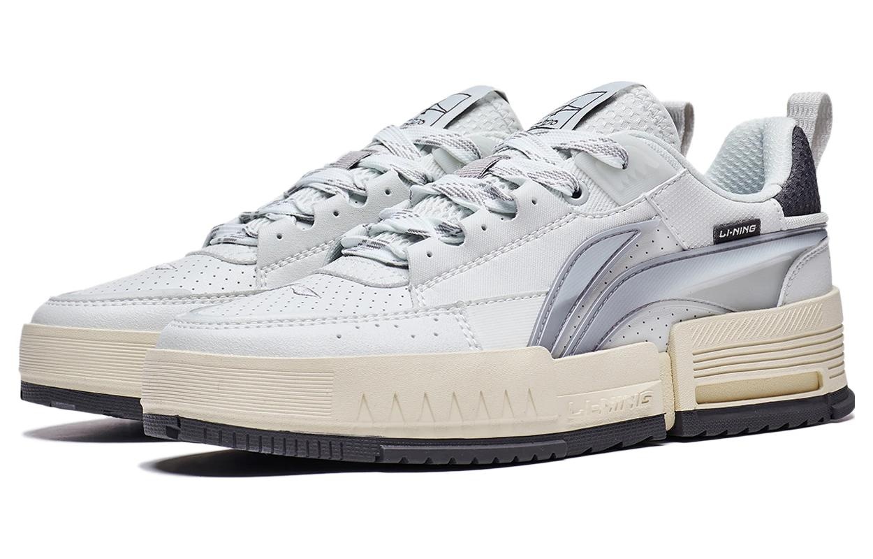 (WMNS) Li-Ning Casual Skate Shoes 'White Silver' AGCT136-4 - 3