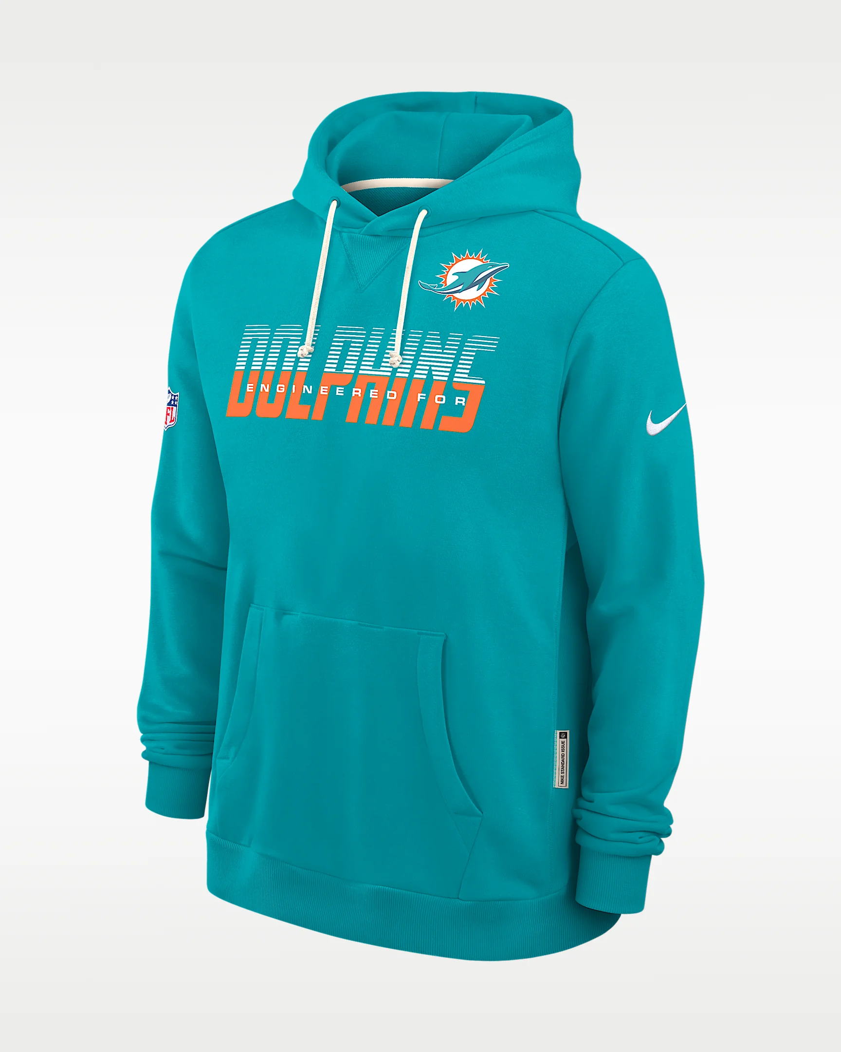 Miami Dolphins Sideline Standard Issue Men's Nike Dri-FIT NFL Pullover Hoodie - 1