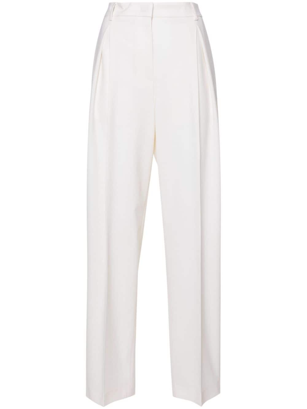 pleated tailored wool trousers - 1