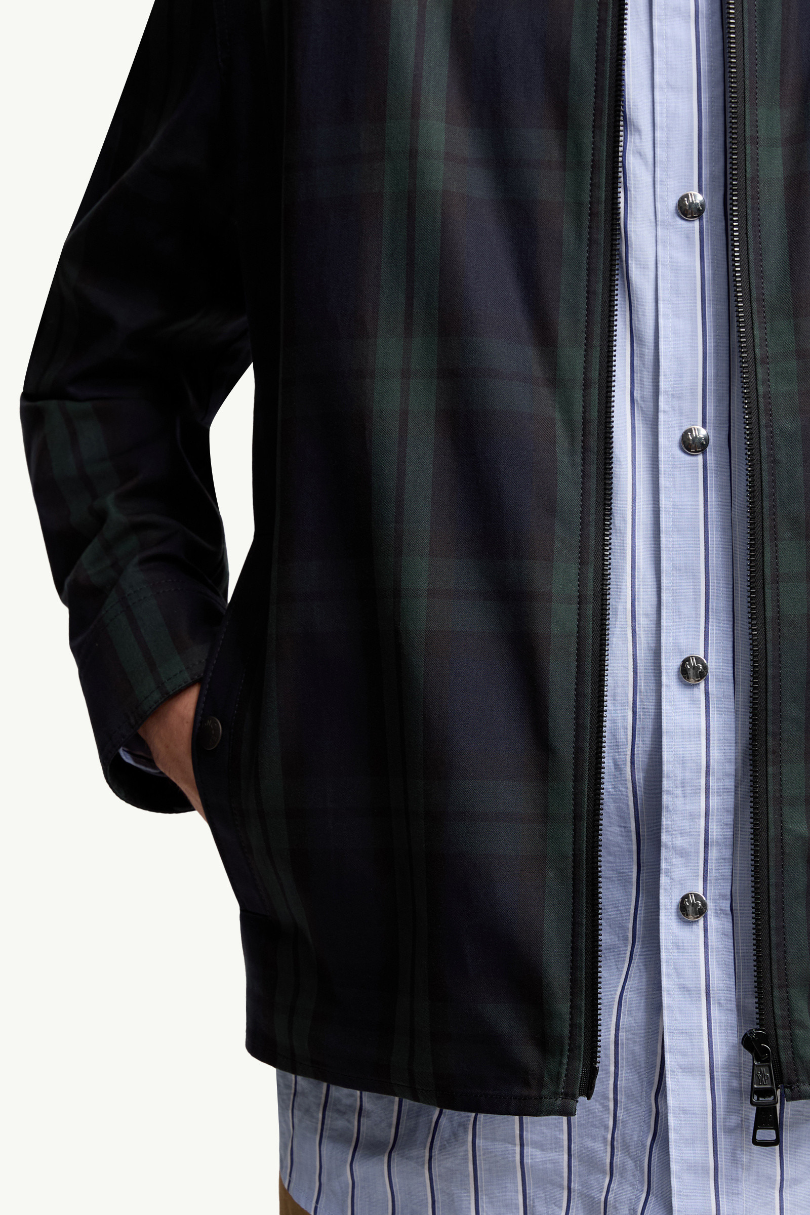 Checked Cotton Gabardine Long Sleeve Shirt - 6