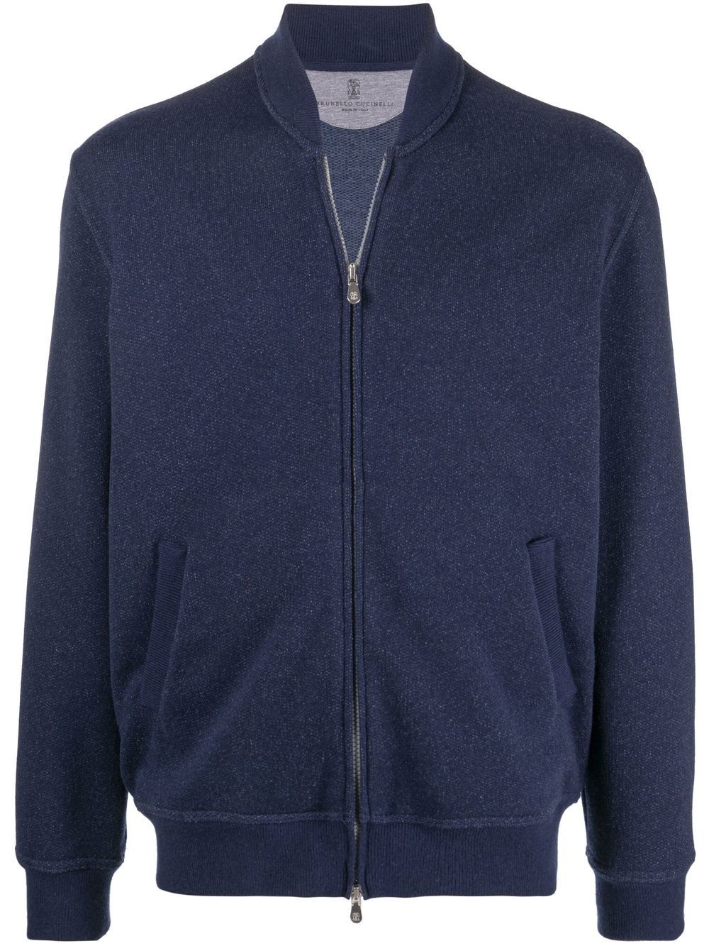 cashmere-cotton zip-up cardigan - 1