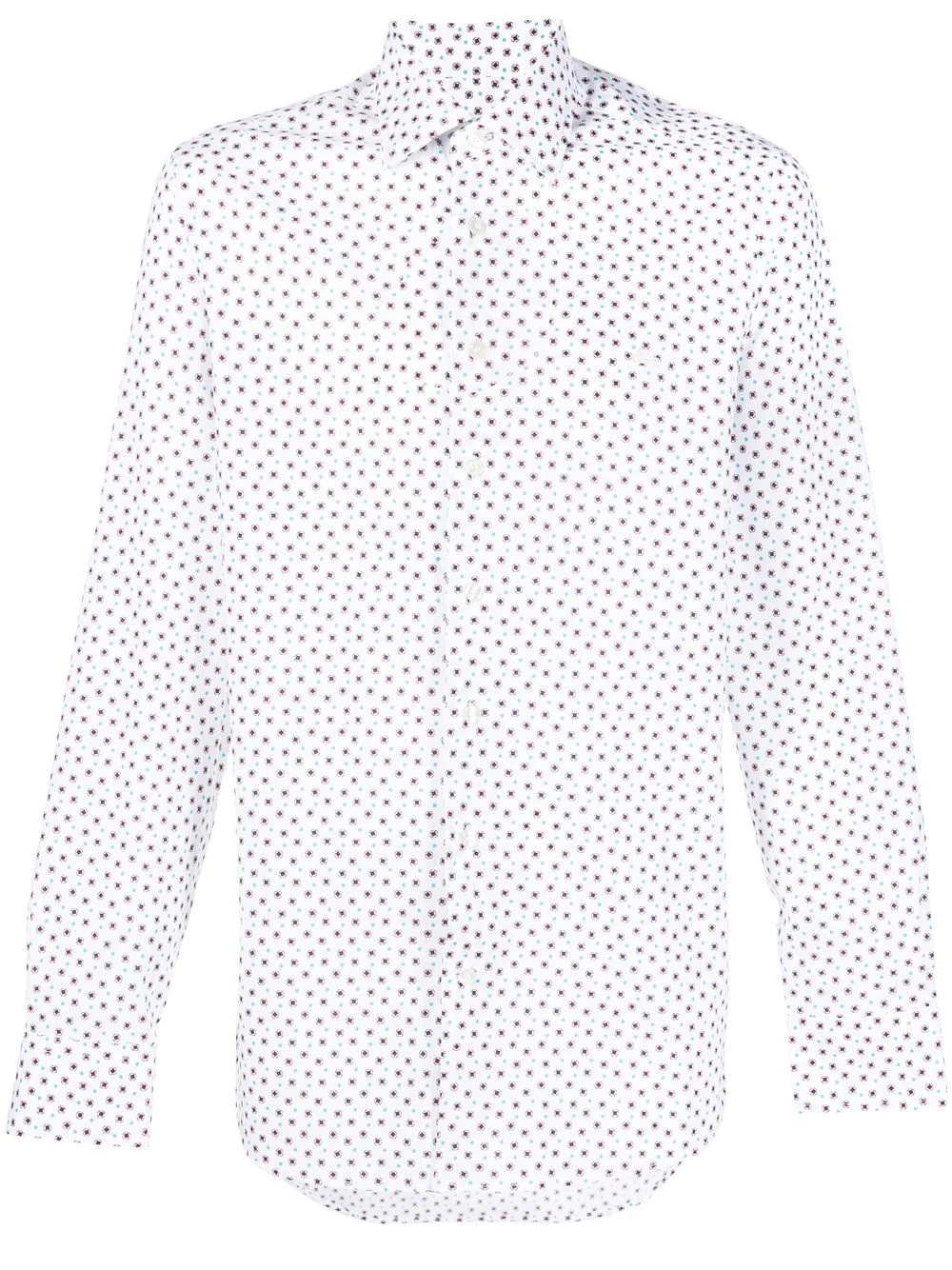 spot-print long-sleeved shirt - 1