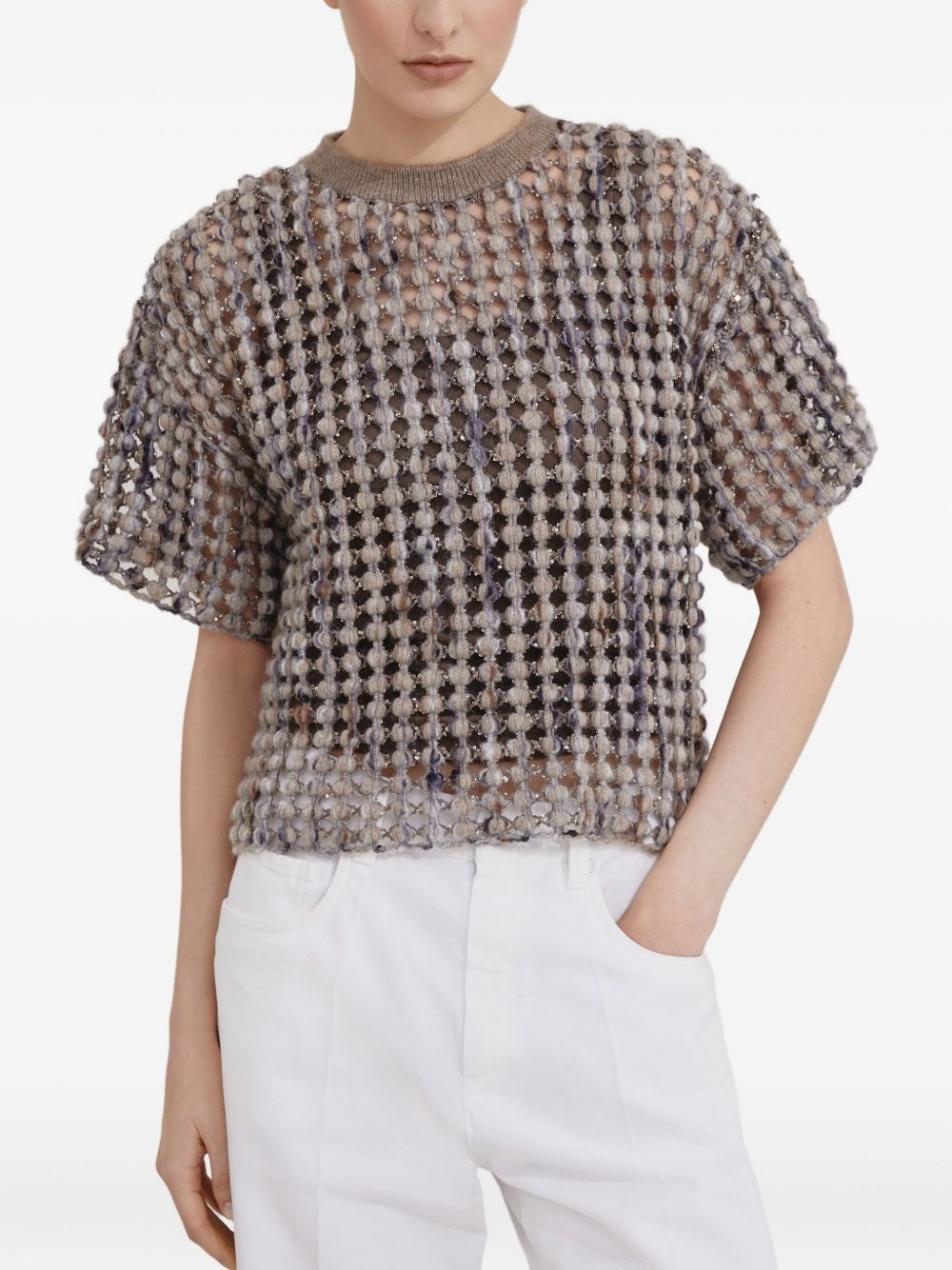 textured short-sleeve top - 3