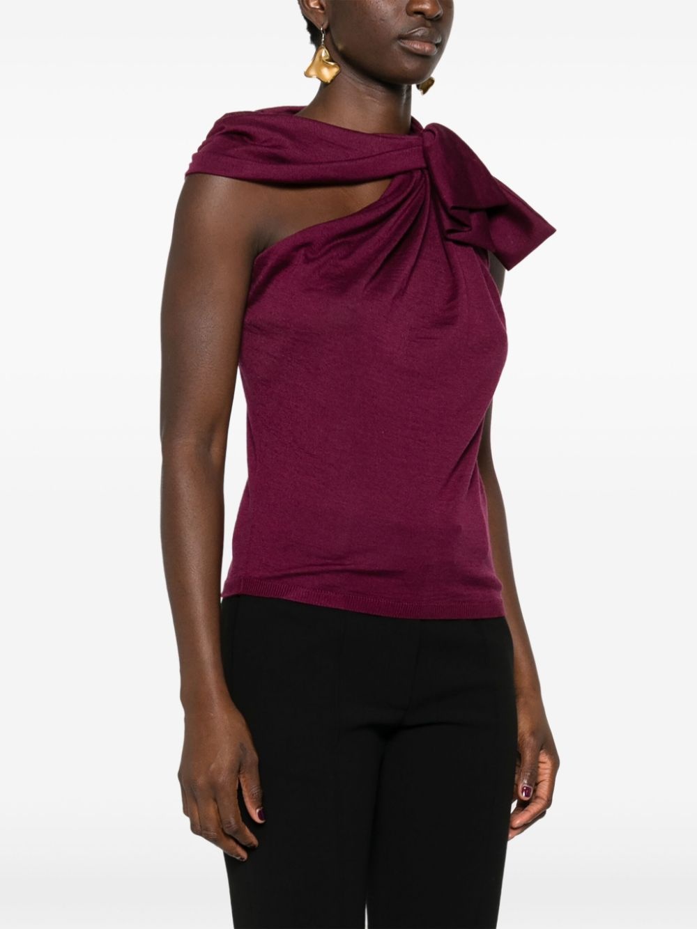 ruched-detail sleeveless top - 3