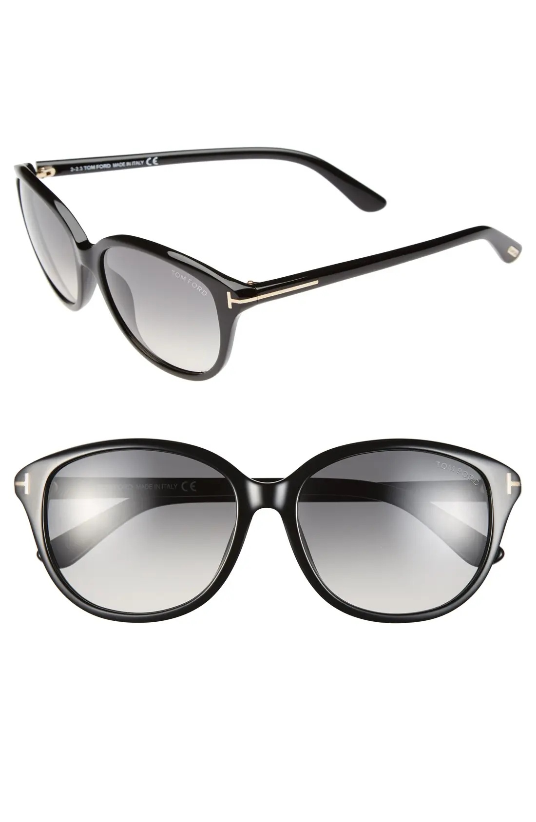 'Karmen' 57mm Sunglasses in Black/Grey/Ochre Lenses - 1