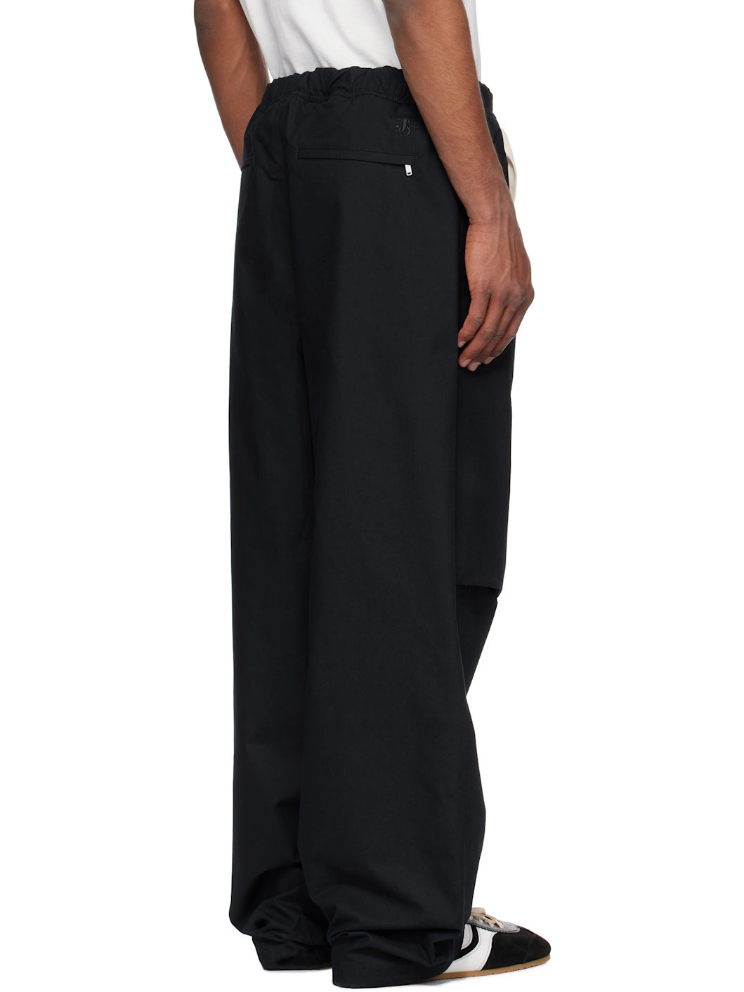 Navy Belted Trousers - 3